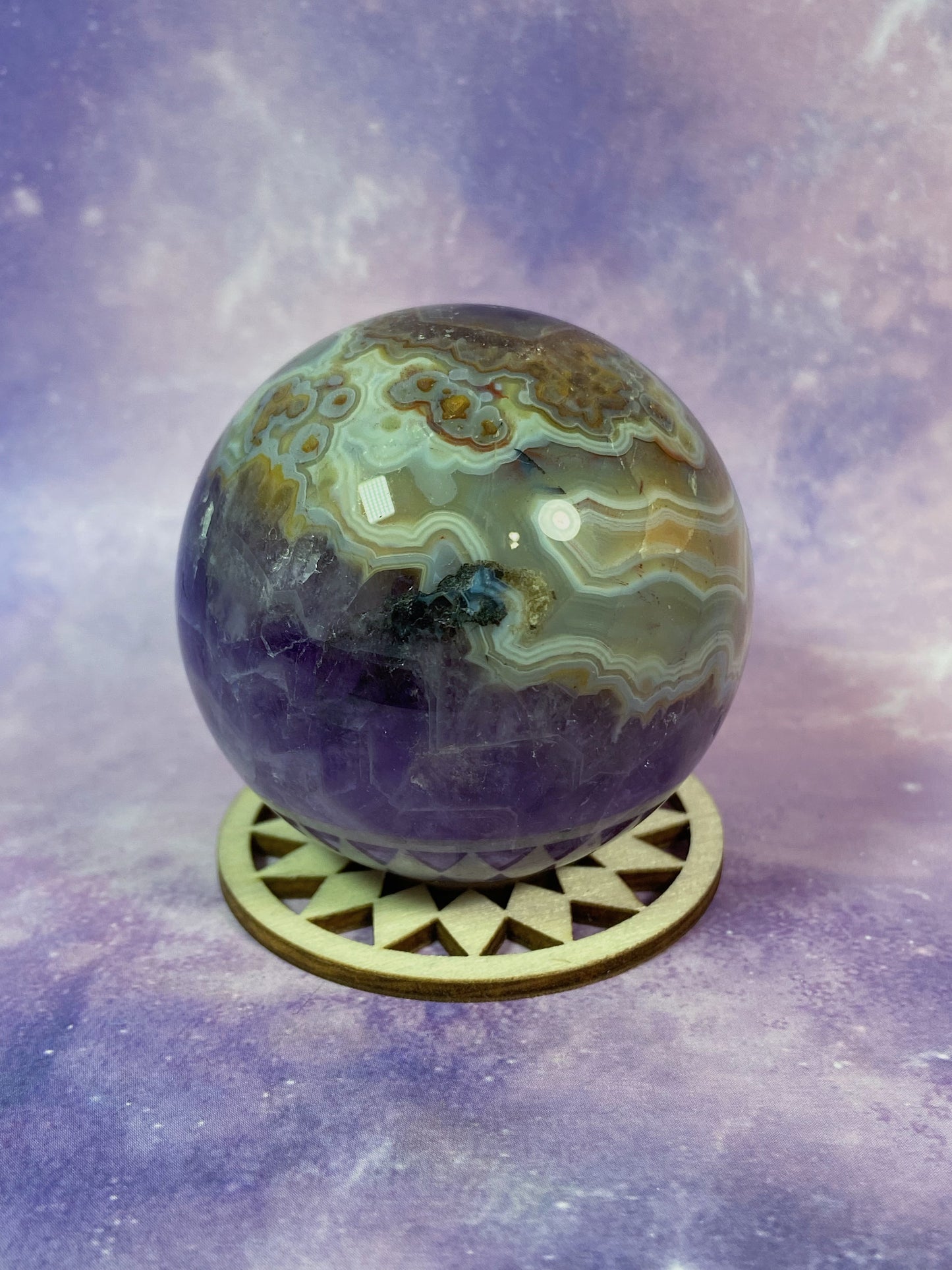 Crazy Lace Amethyst Sphere A