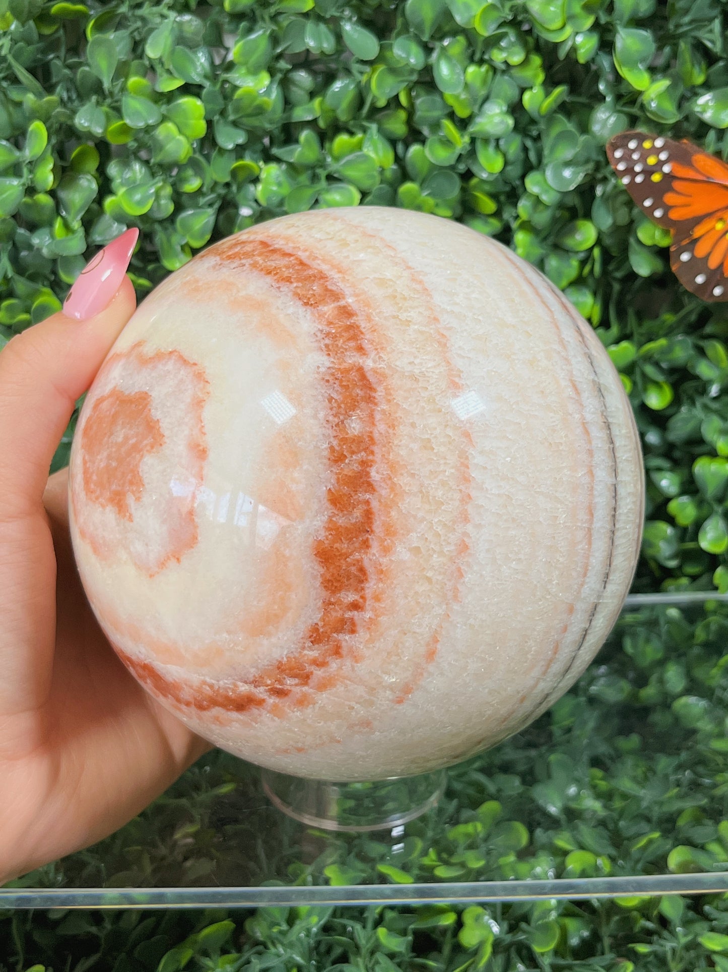 Big Red Banded Calcite Sphere