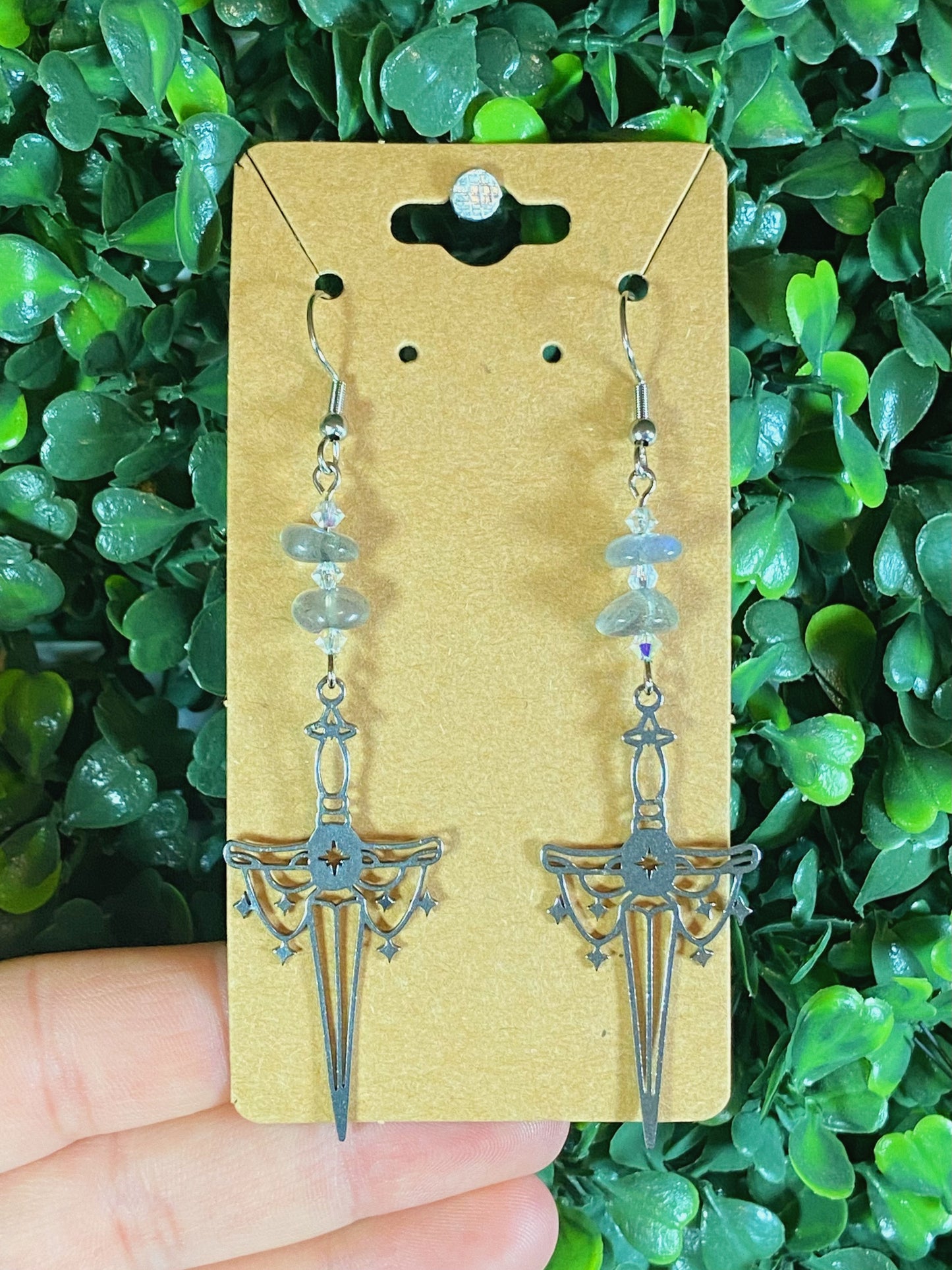 Labradorite Dagger Earrings