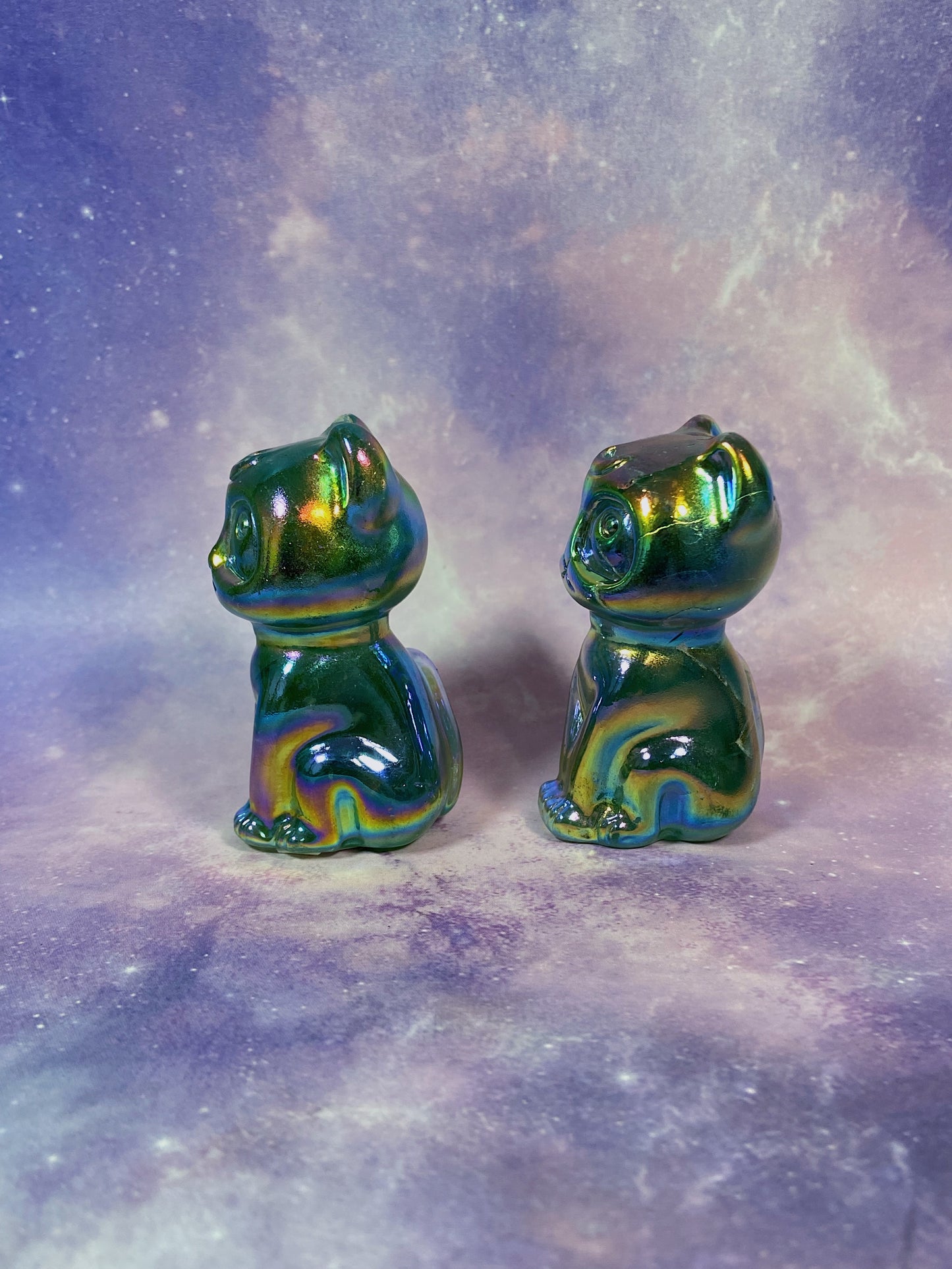 Aura Green Fluorite Luna Cat