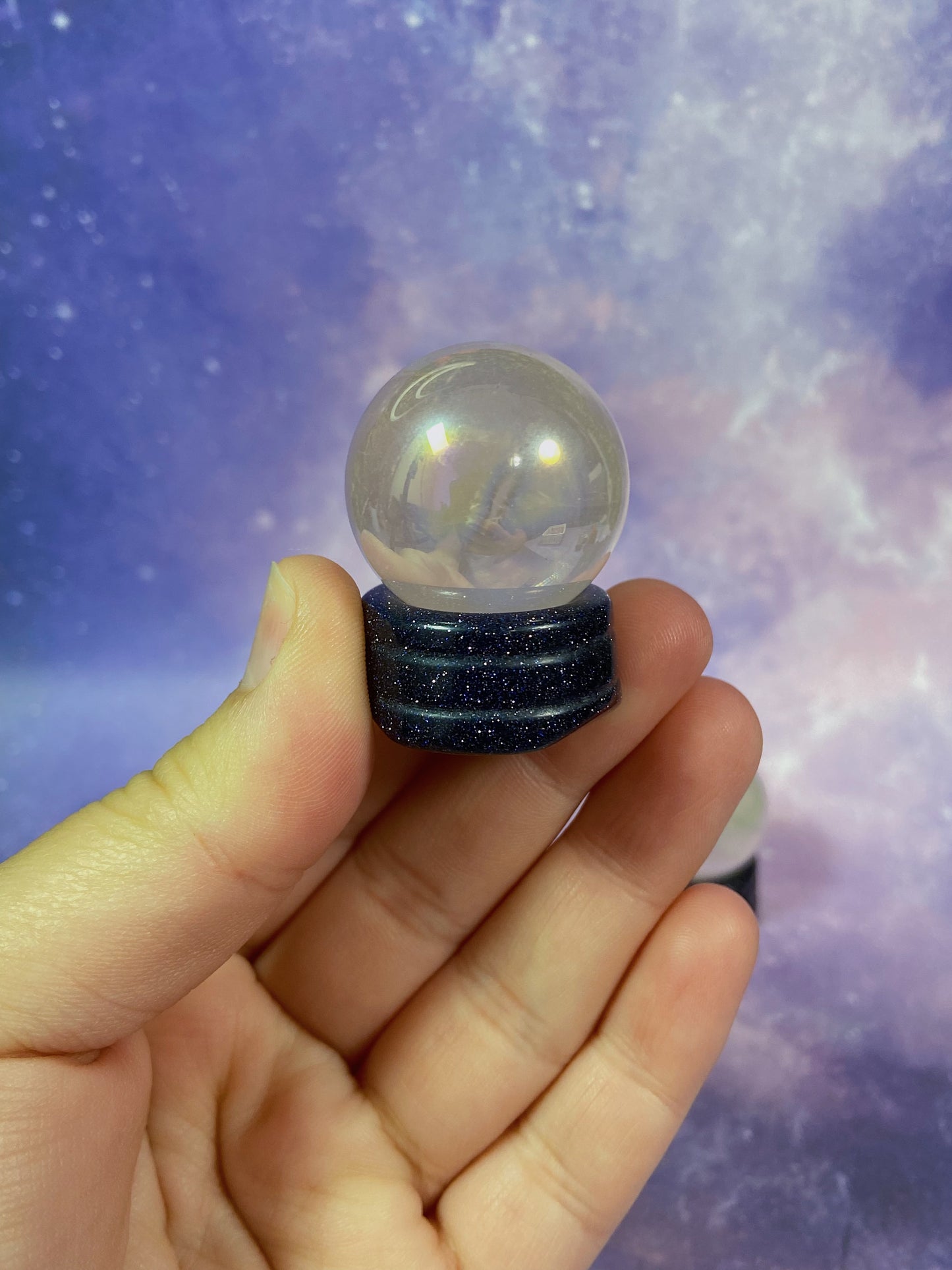 Aura Rose Quartz Mini Spheres W/ Stand