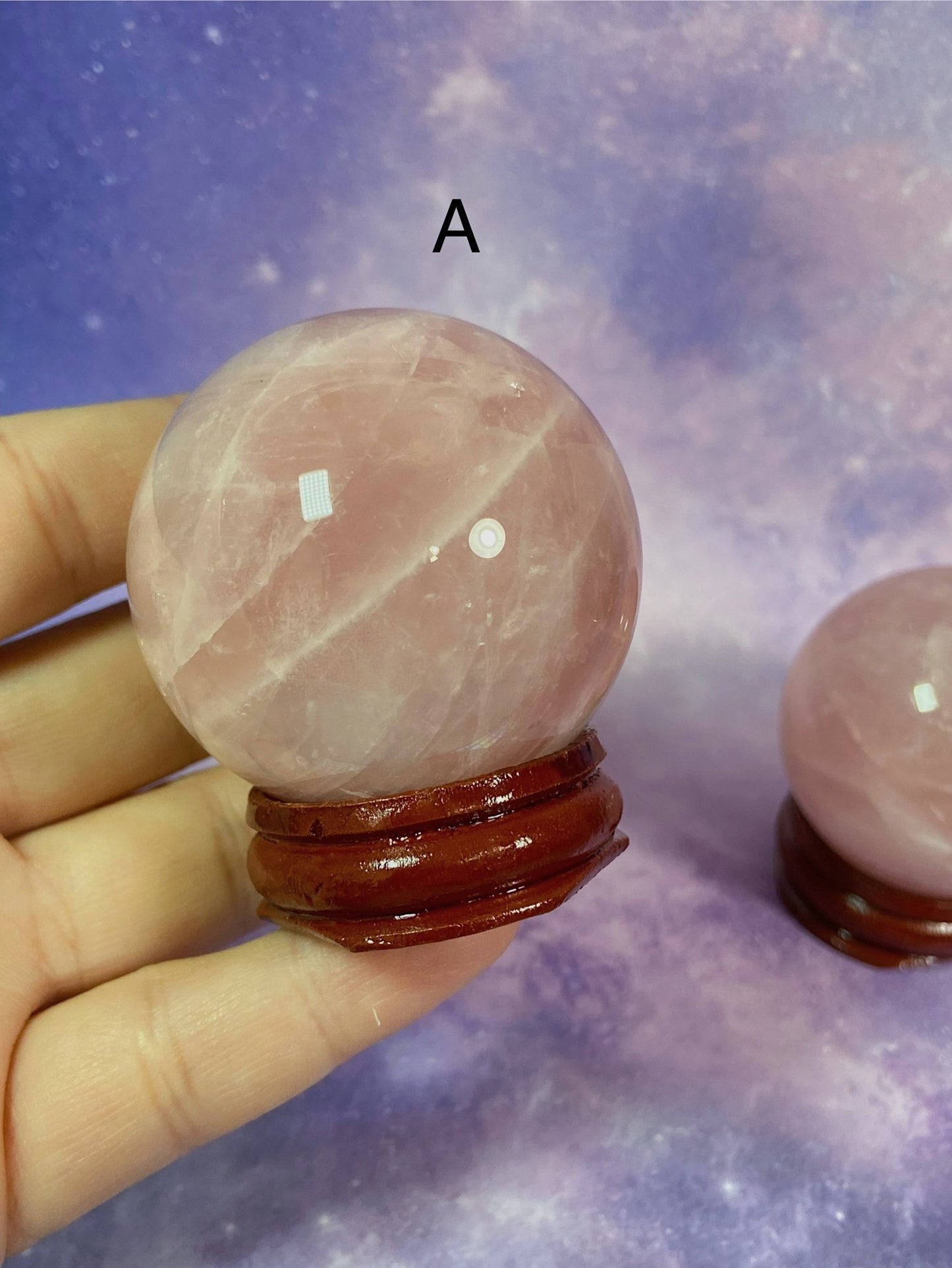 Rose Quartz Spheres W/ Stand