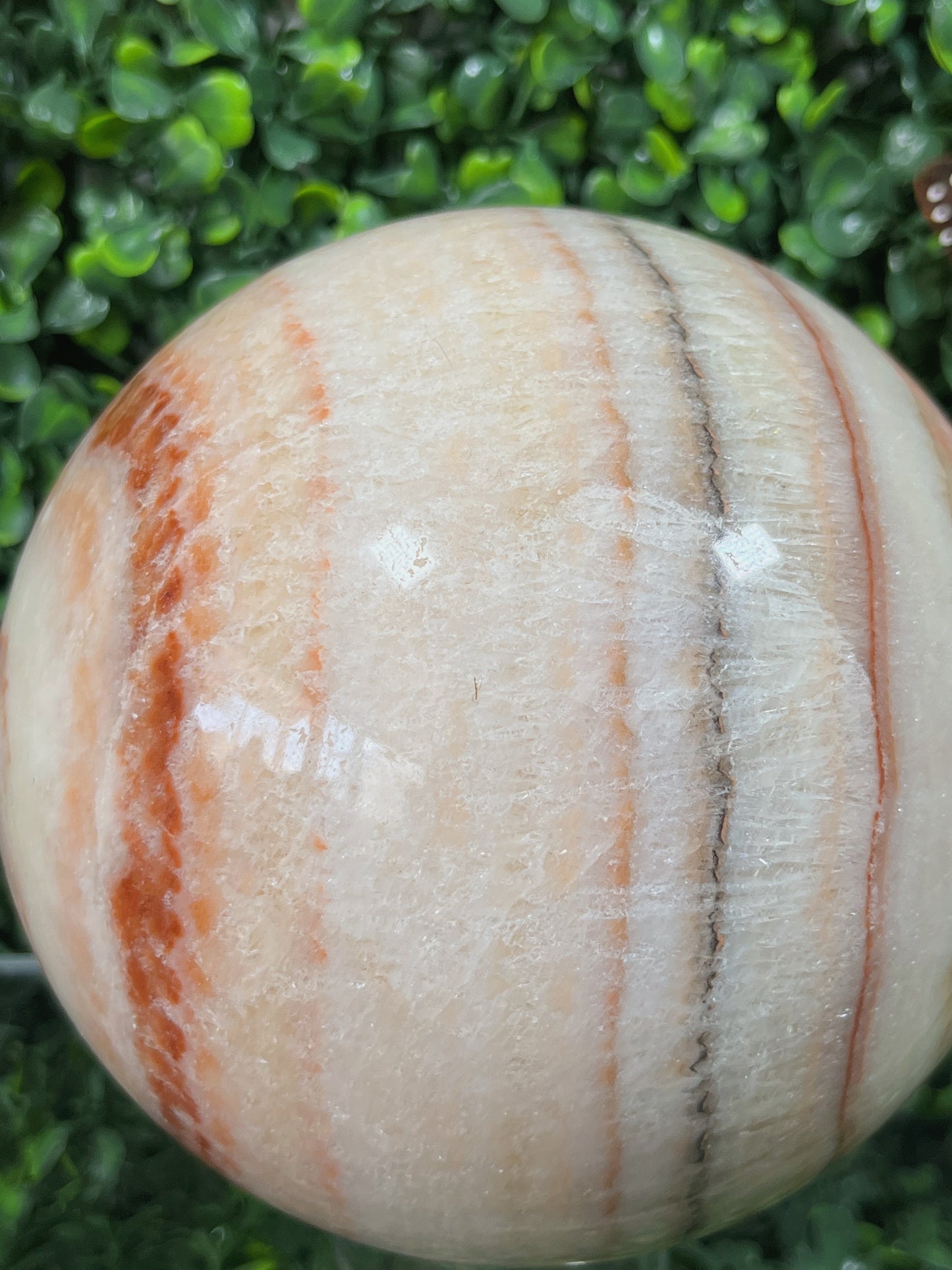 Big Red Banded Calcite Sphere