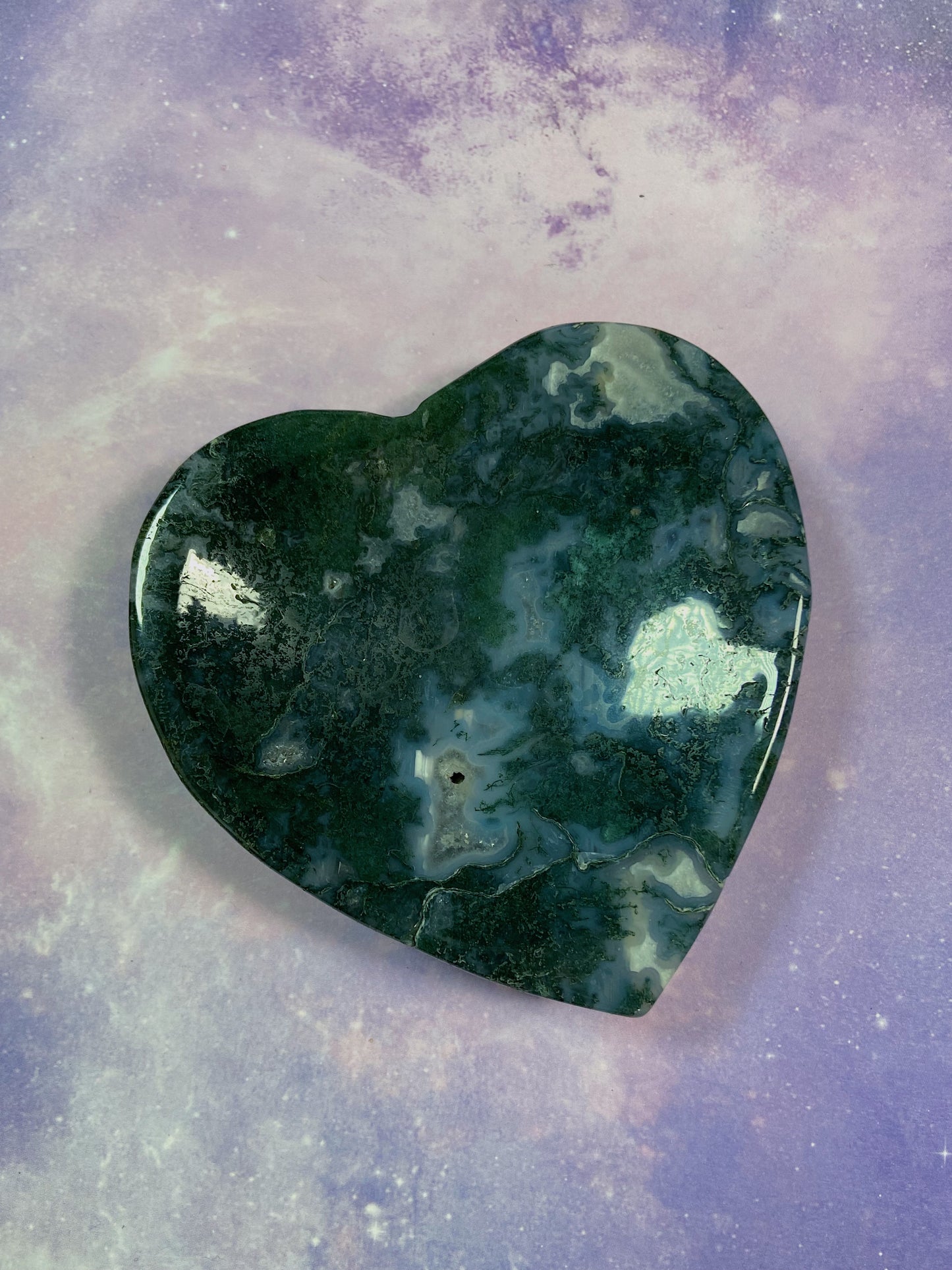 Moss Agate Heart Dish A