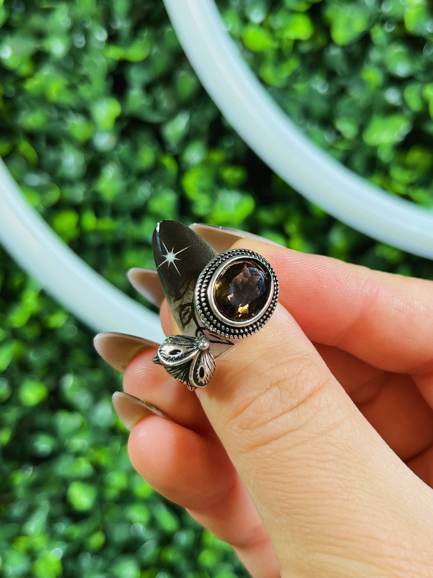 Smokey Quartz Fox Ring