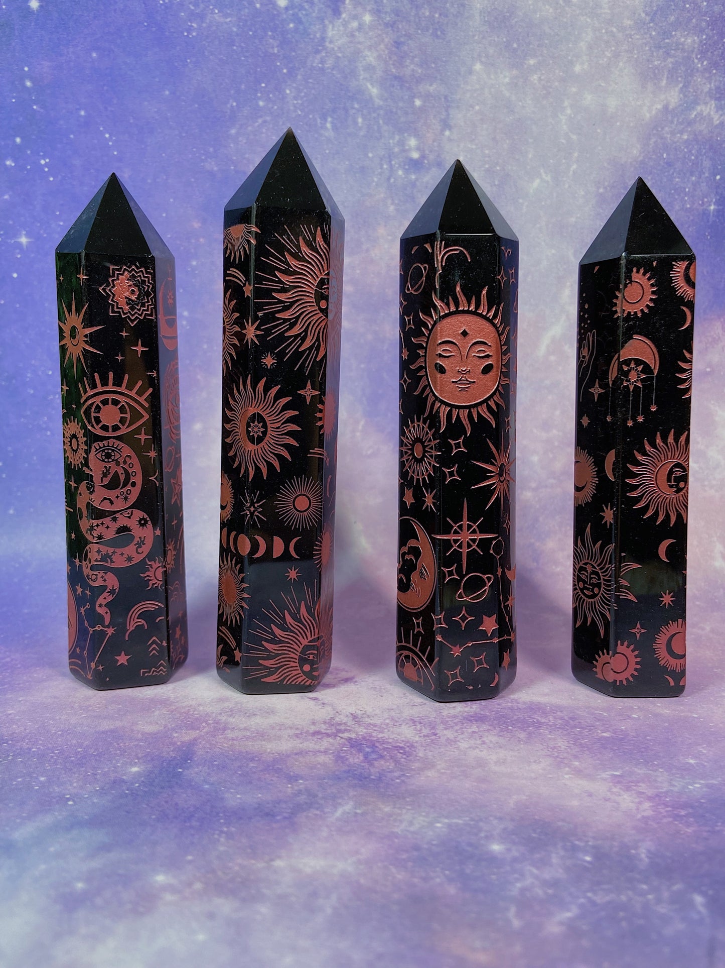Pink Etched Obsidian Tower