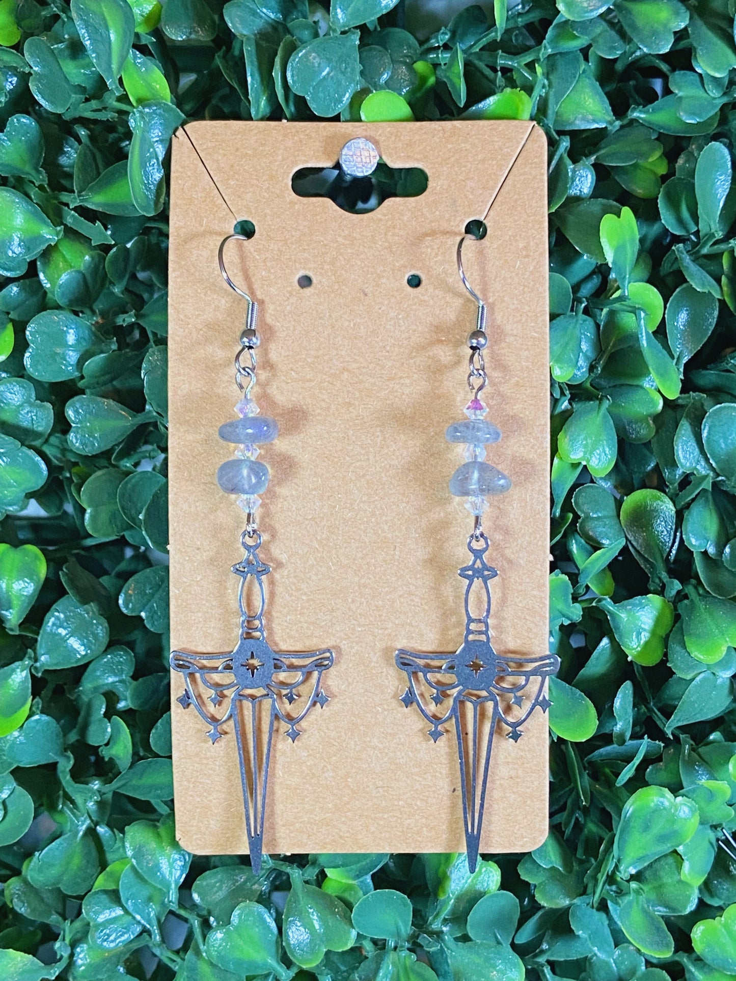 Labradorite Dagger Earrings