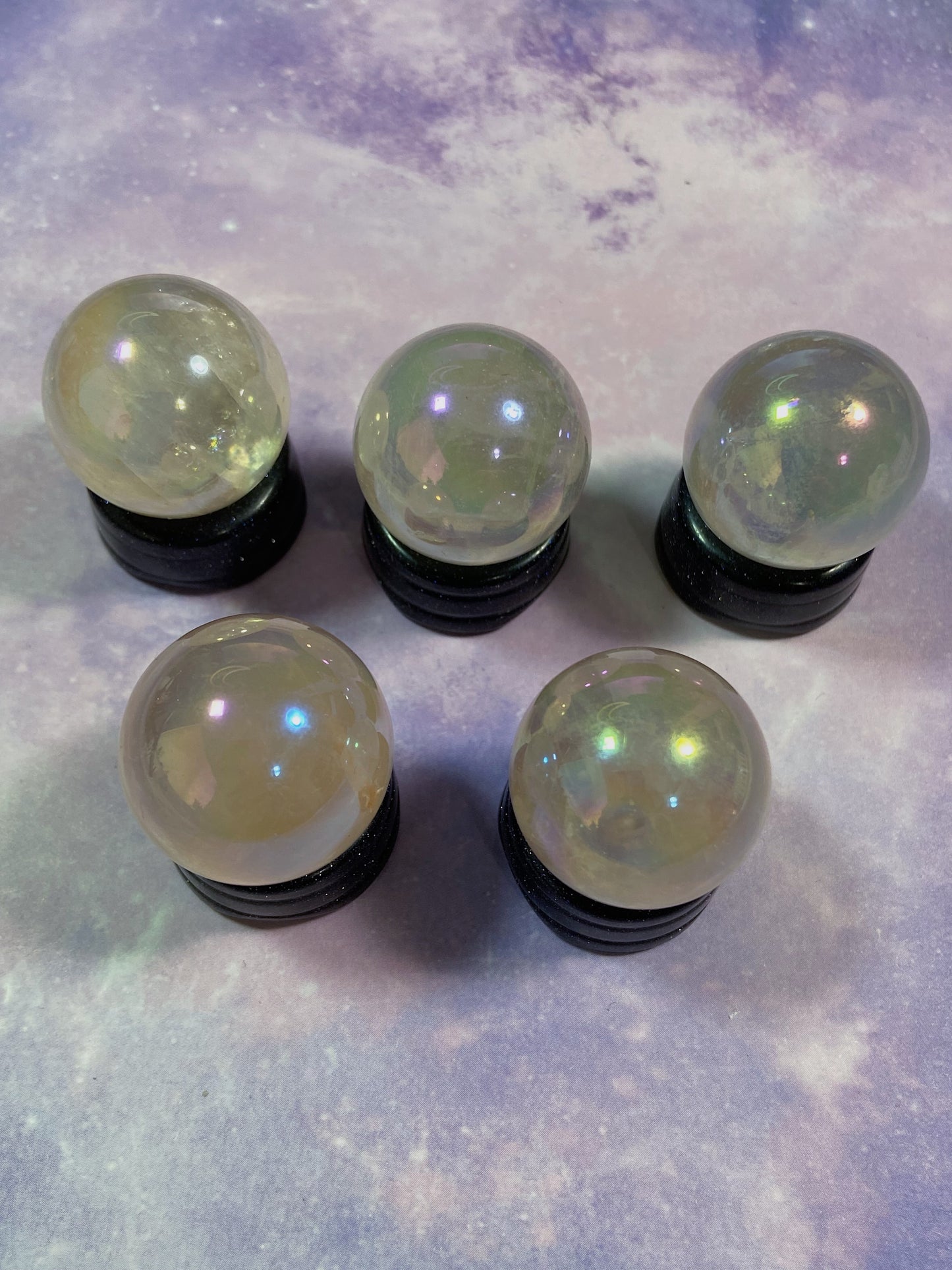 Aura Rose Quartz Mini Spheres W/ Stand