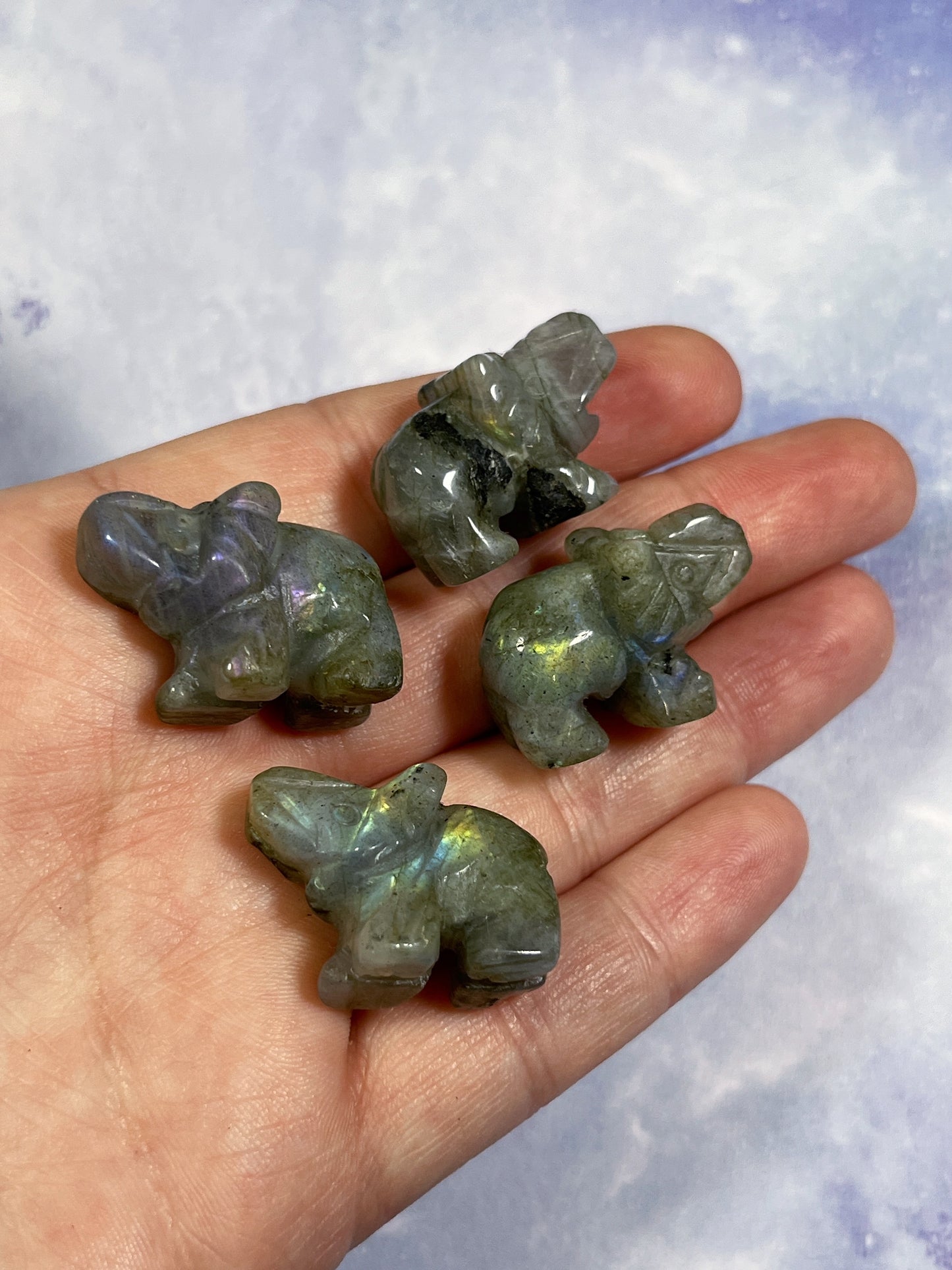 Mini Labradorite Elephant
