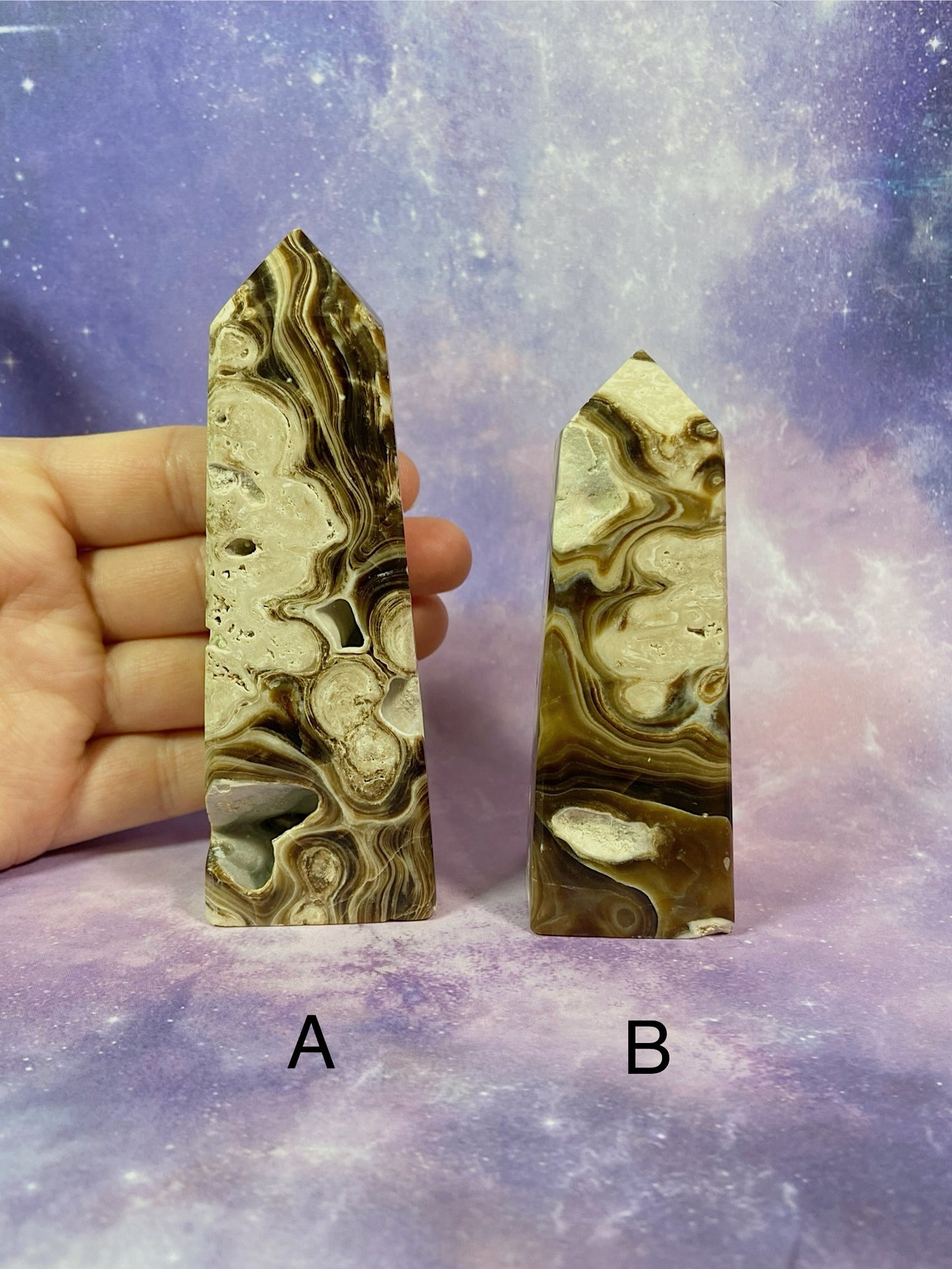 Druzy Chocolate Calcite Tower