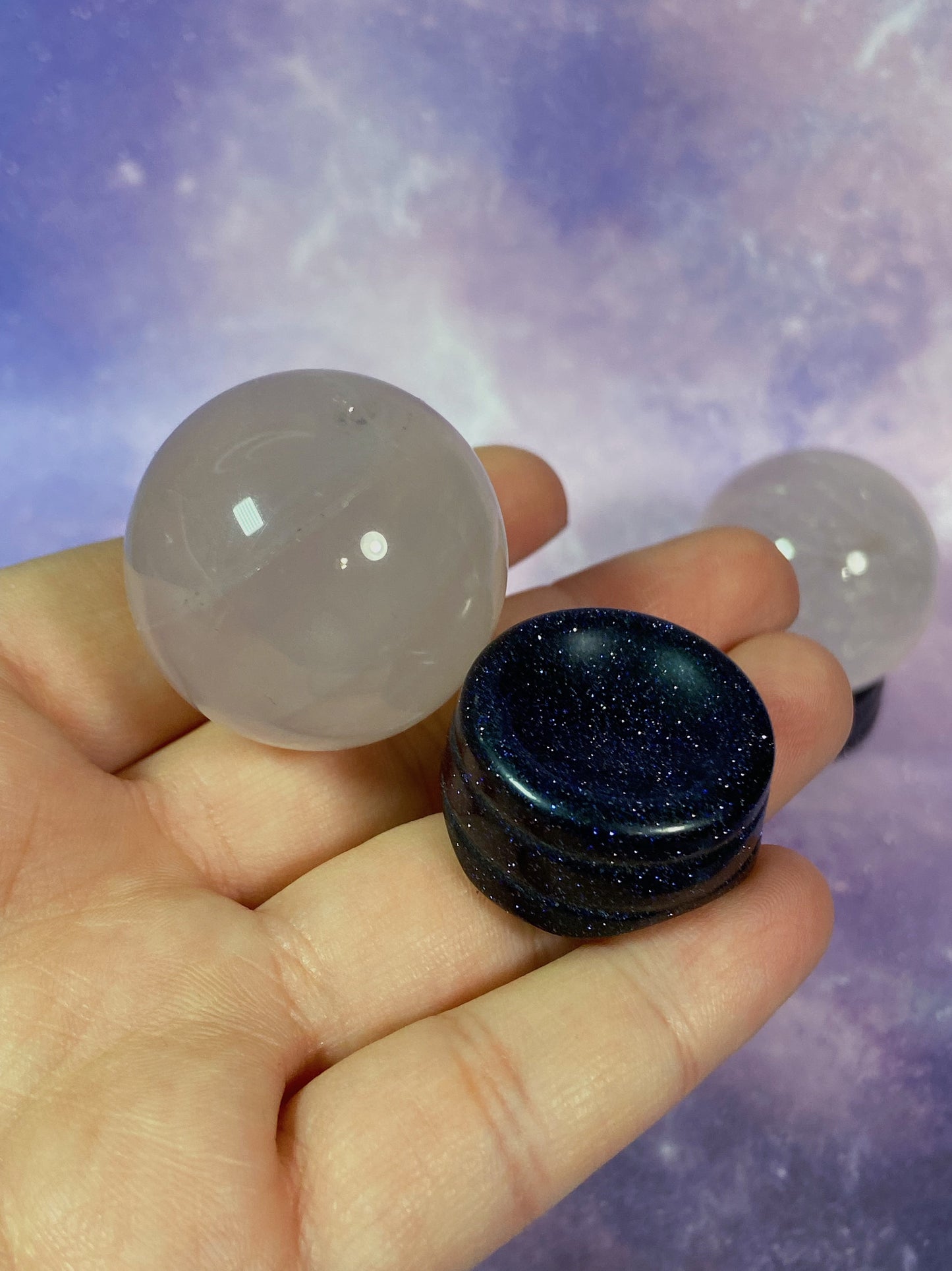 Rose Quartz Mini Spheres W/ Stand