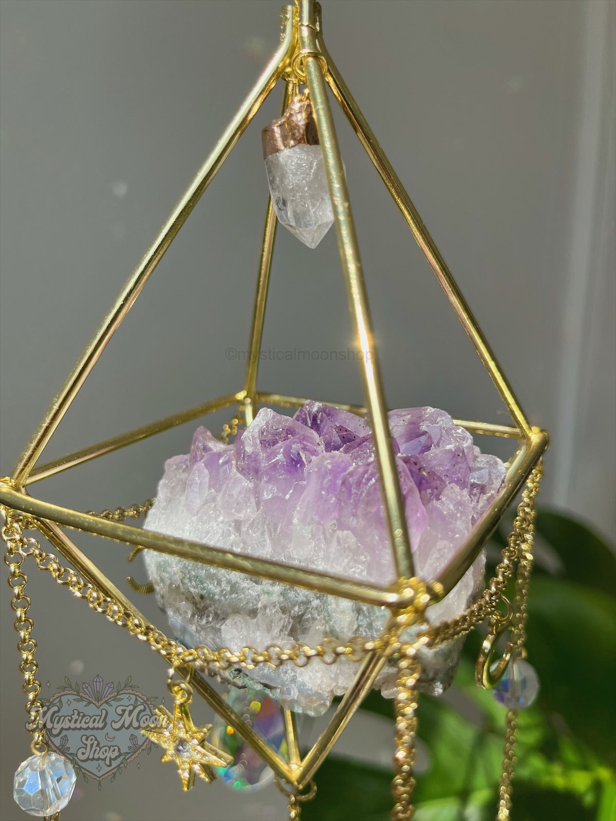 Amethyst Quartz Butterfly Suncatcher
