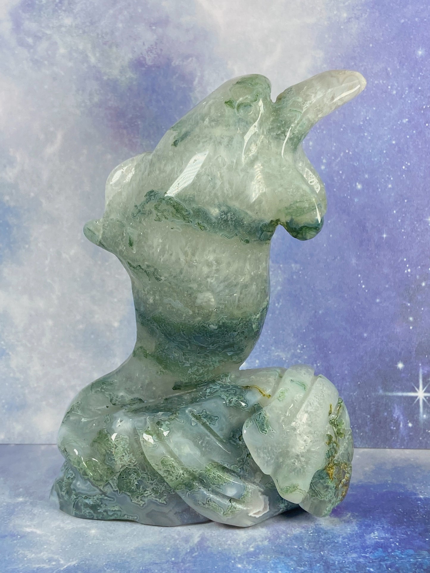 Moss Agate Dolphin