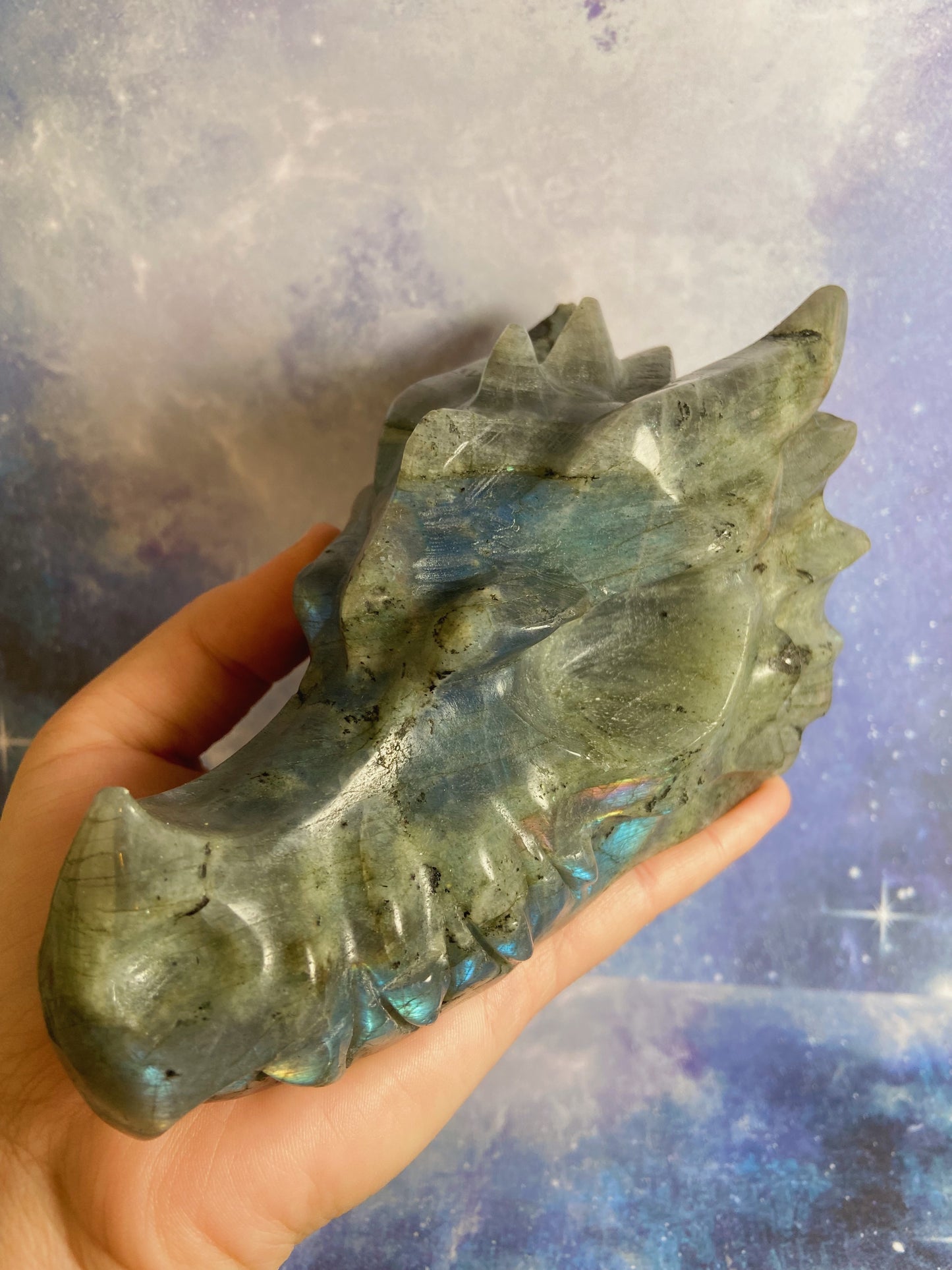 Big Labradorite Dragon Head