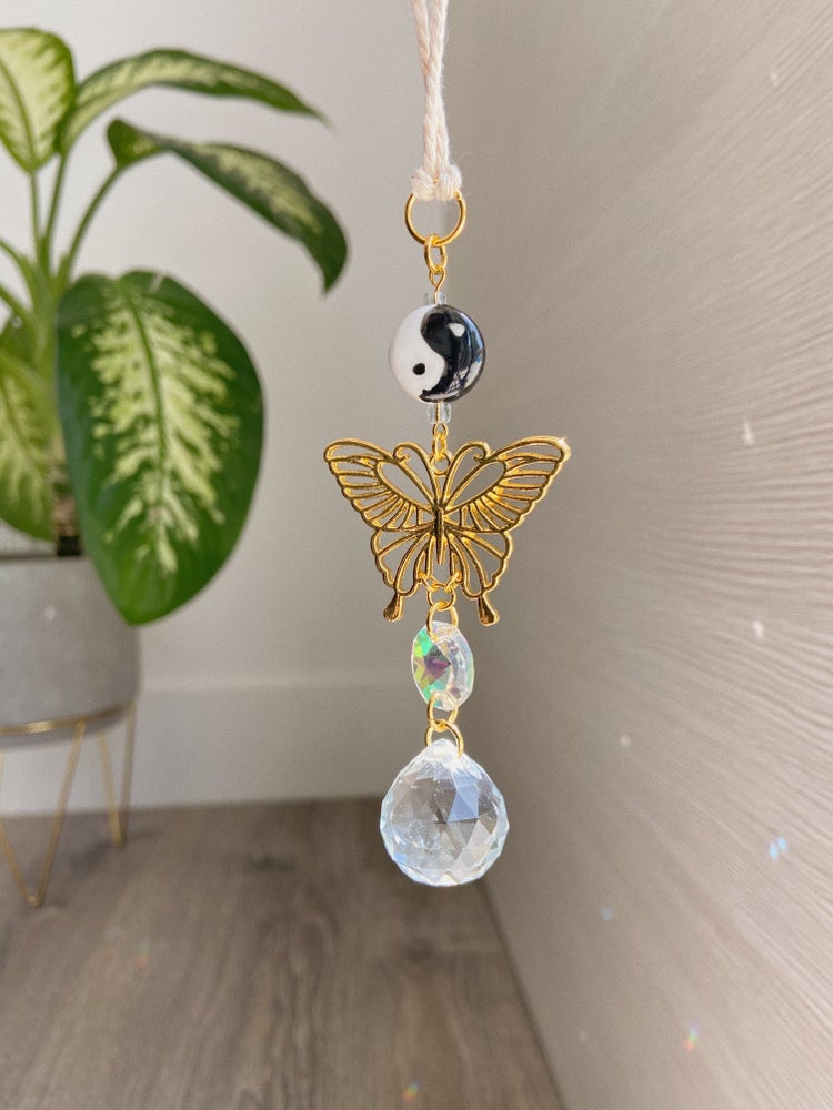 Yin-Yang Butterfly Car Suncatcher