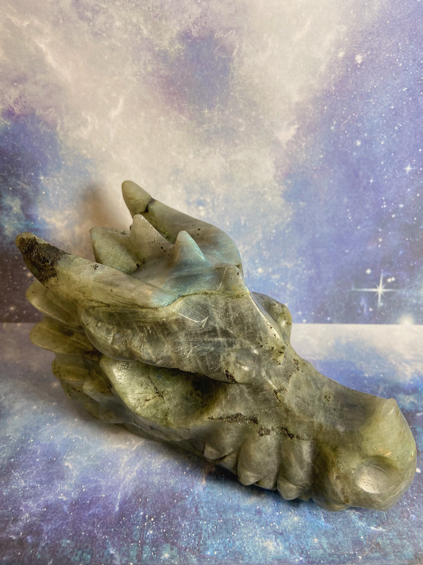 Big Labradorite Dragon Head