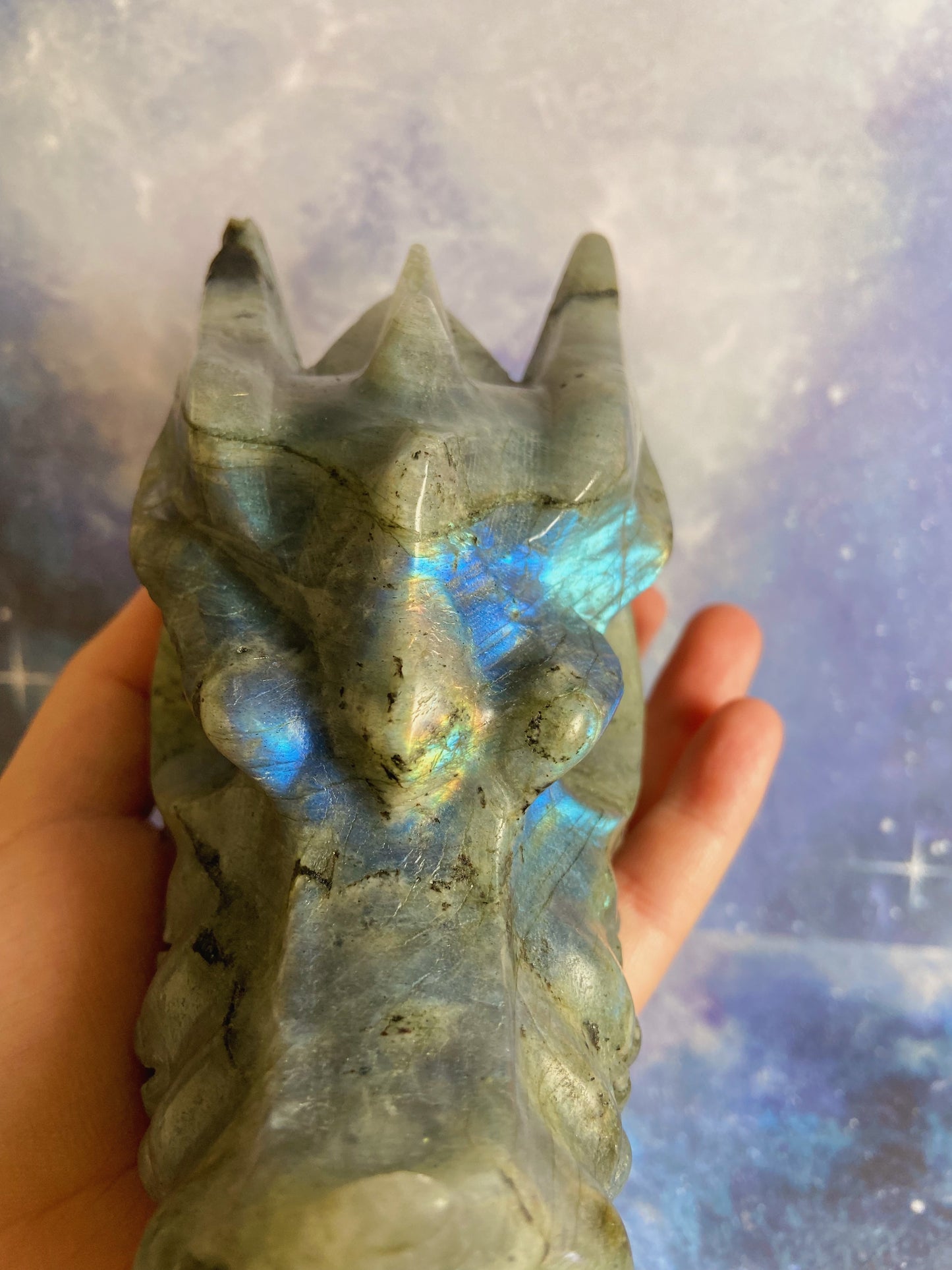 Big Labradorite Dragon Head