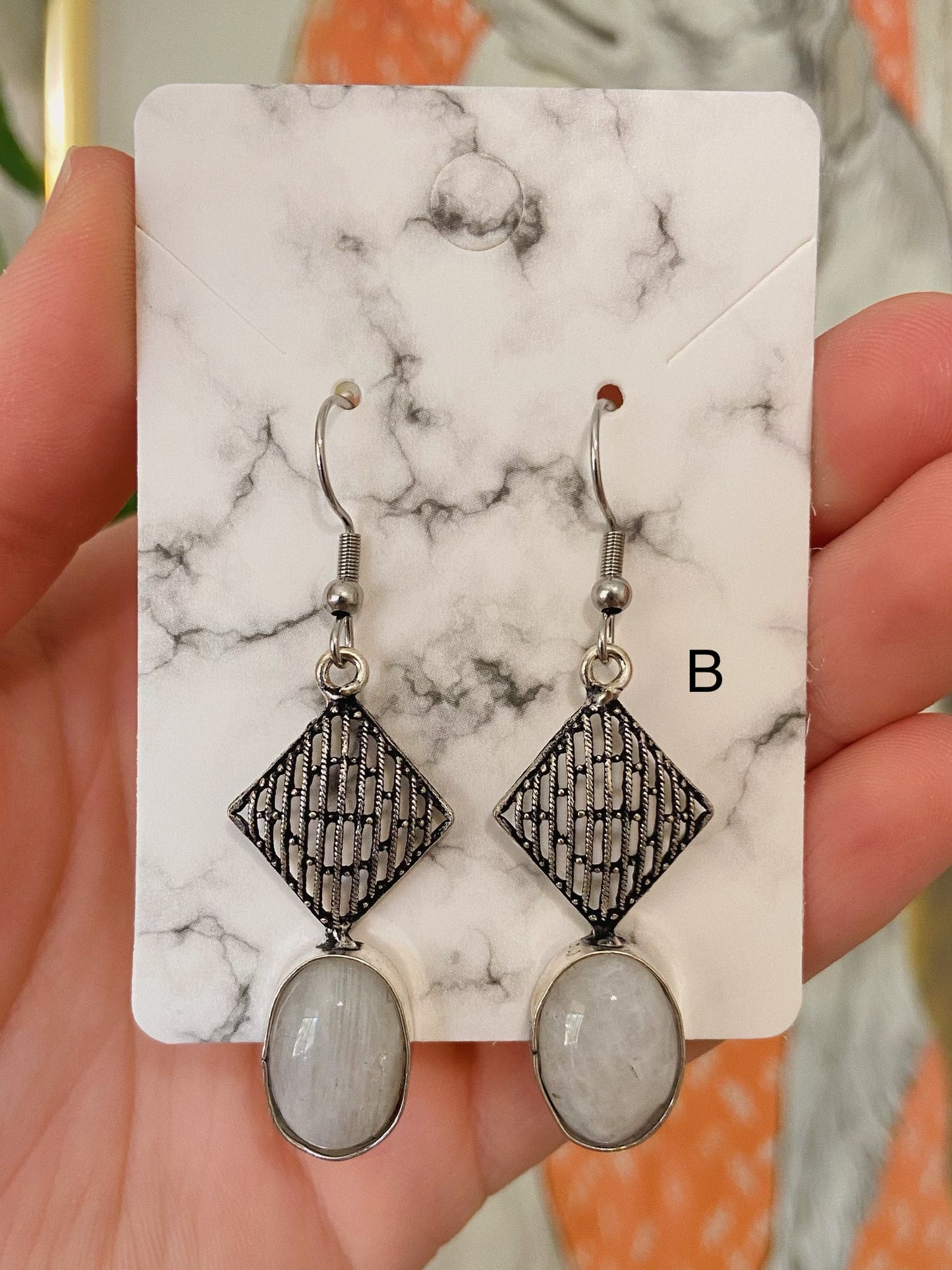 Rainbow Moonstone Earrings