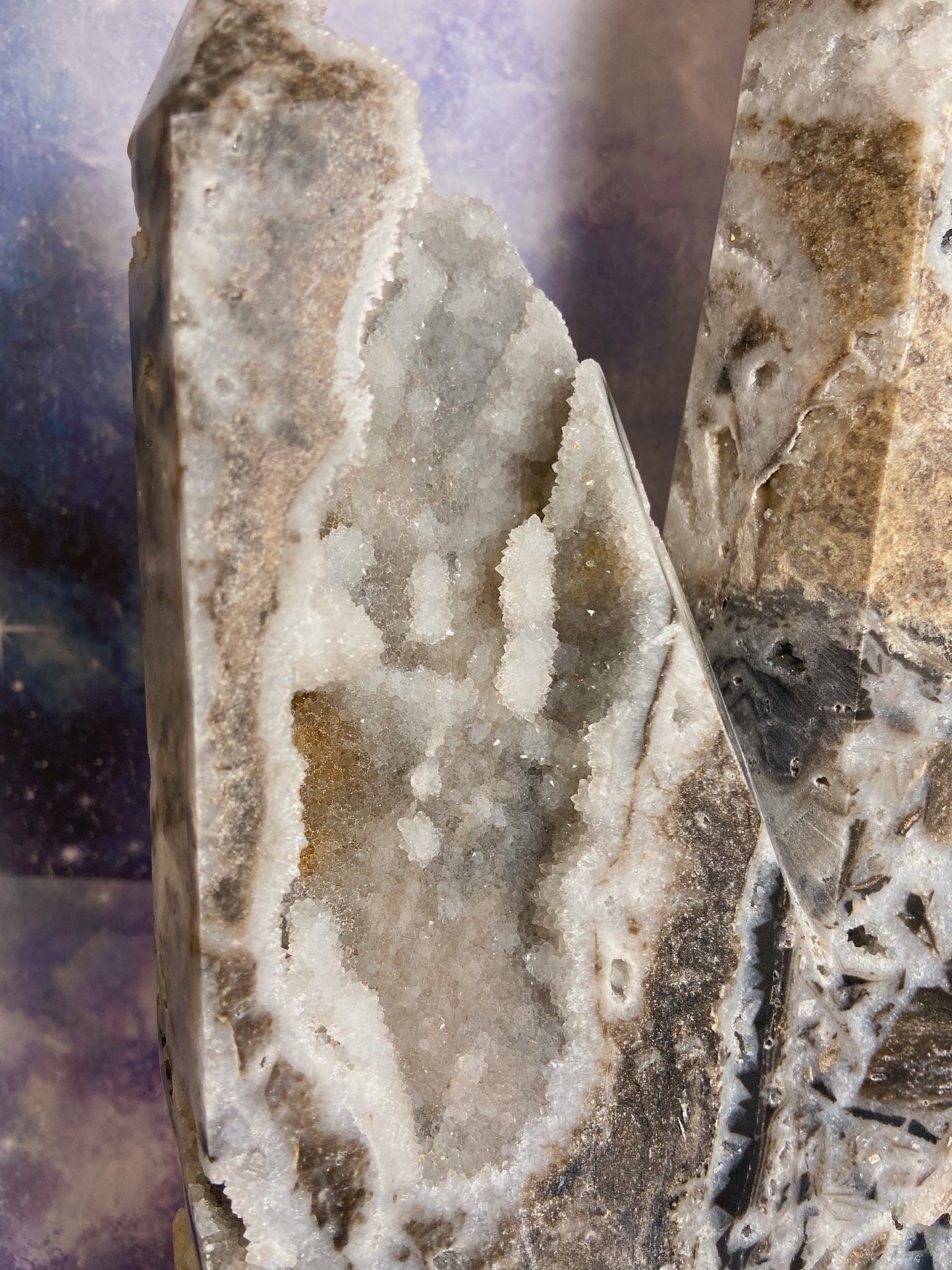 Huge Druzy Sphalerite Double Tower
