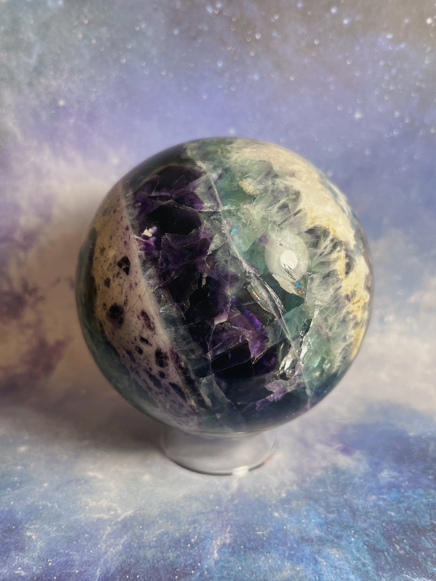 Rainbow Fluorite Sphere