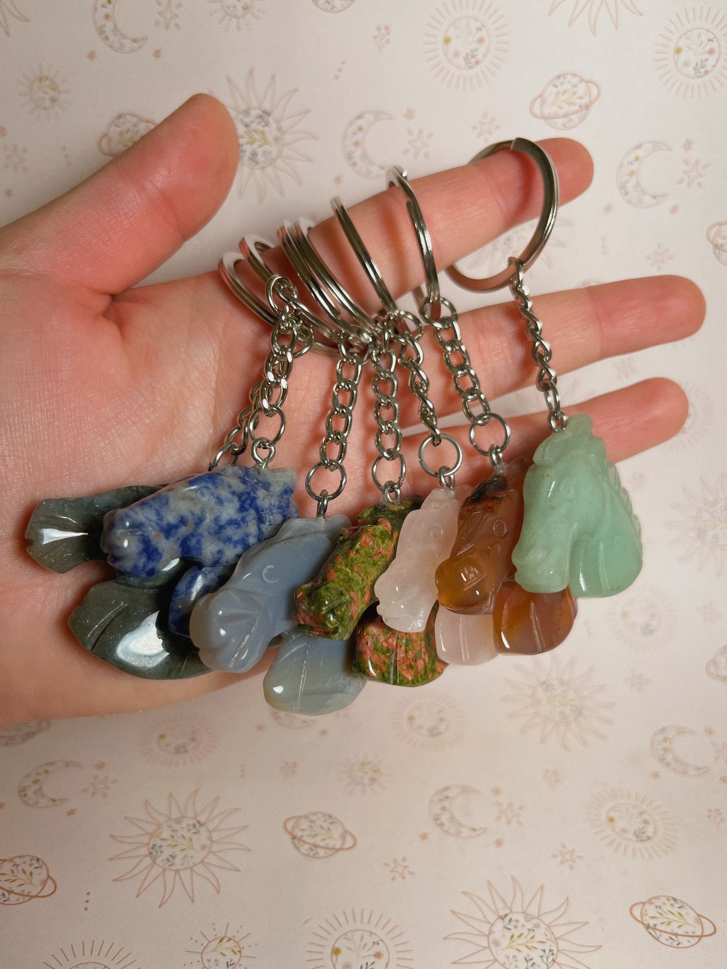 Gemstone Horse Keychain