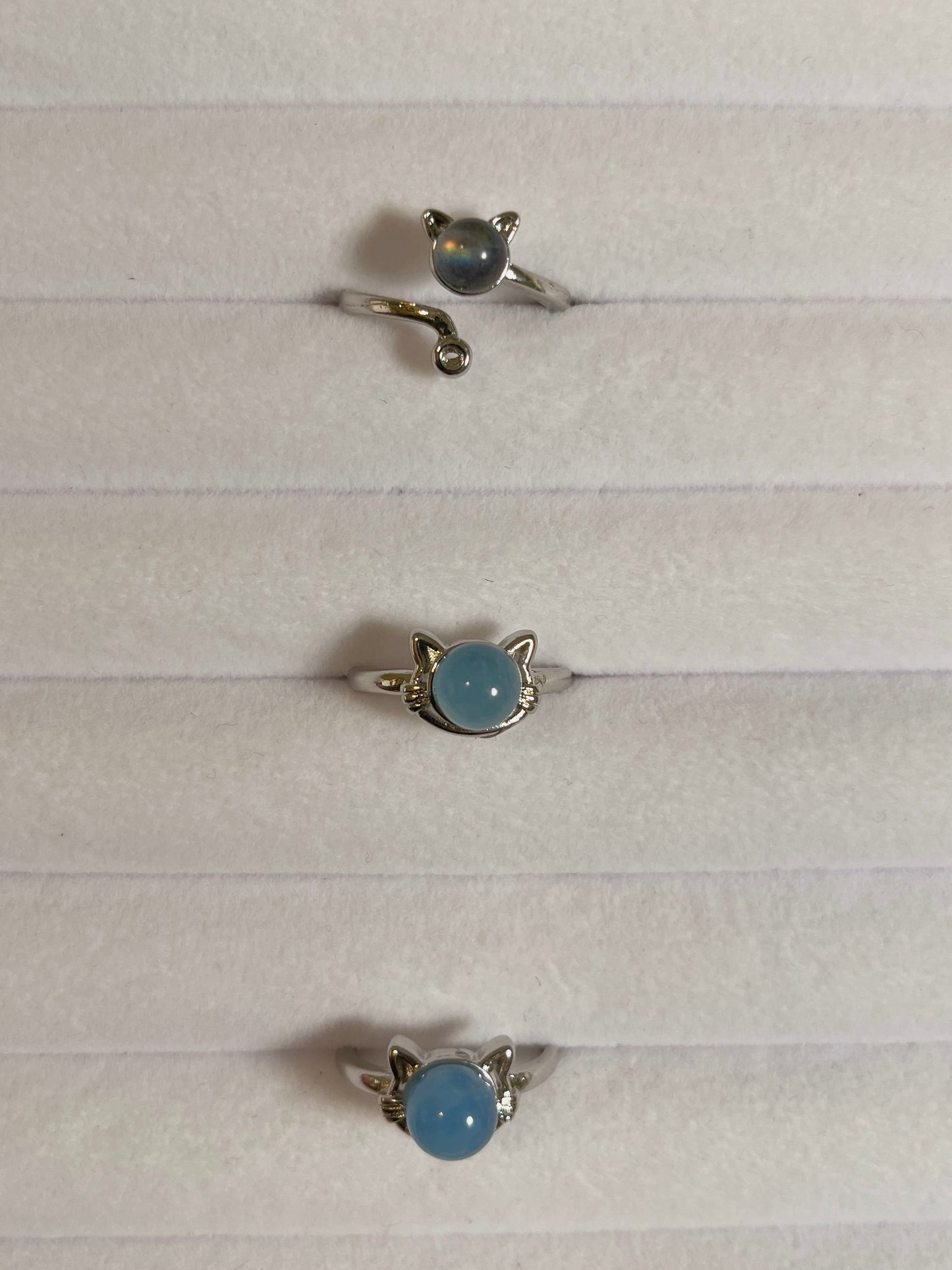 Aquamarine or Labradorite Cat Ring