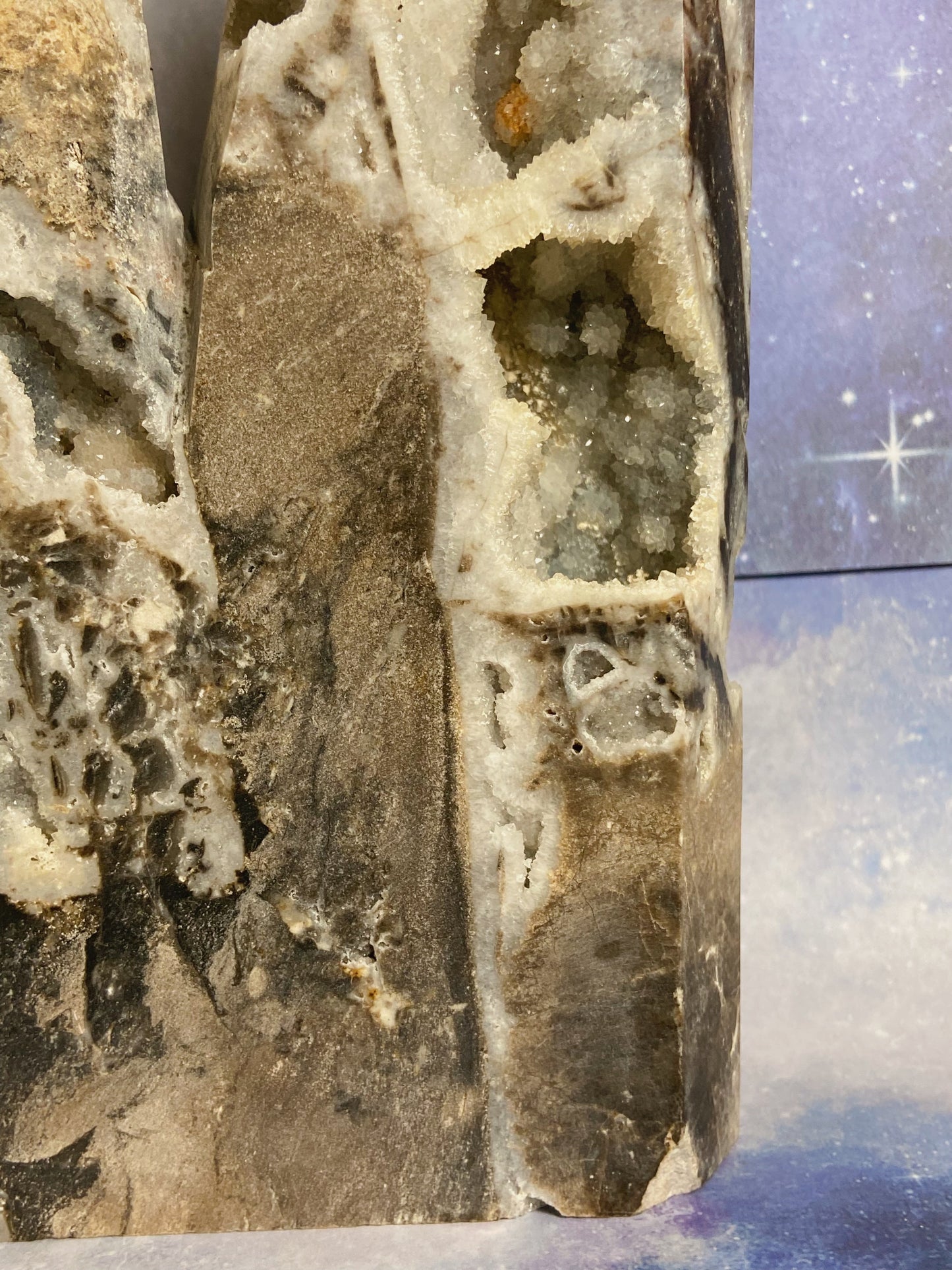 Huge Druzy Sphalerite Double Tower