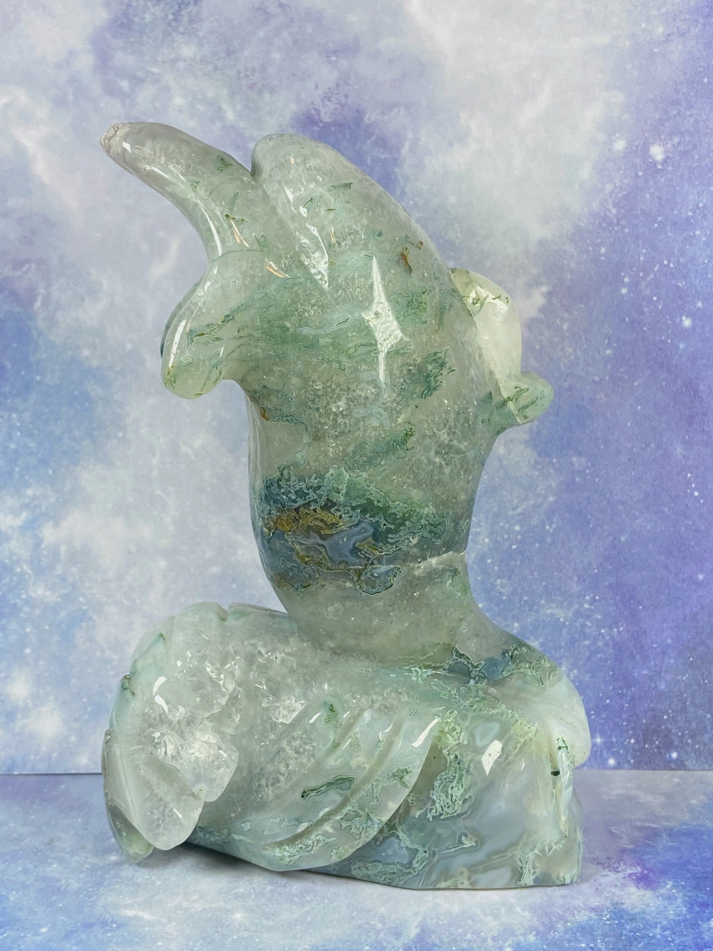 Moss Agate Dolphin