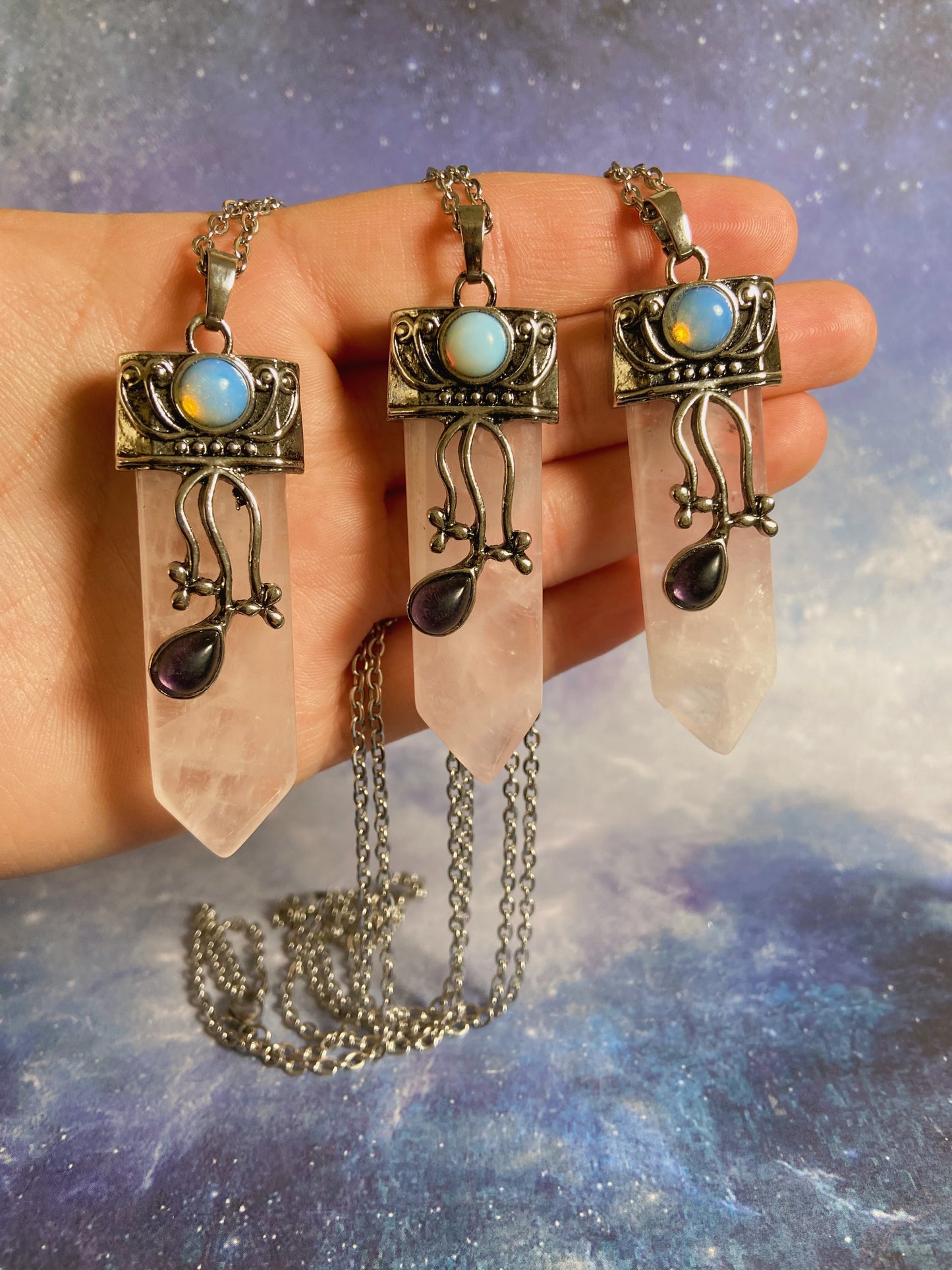 Rose Quartz Point Necklace