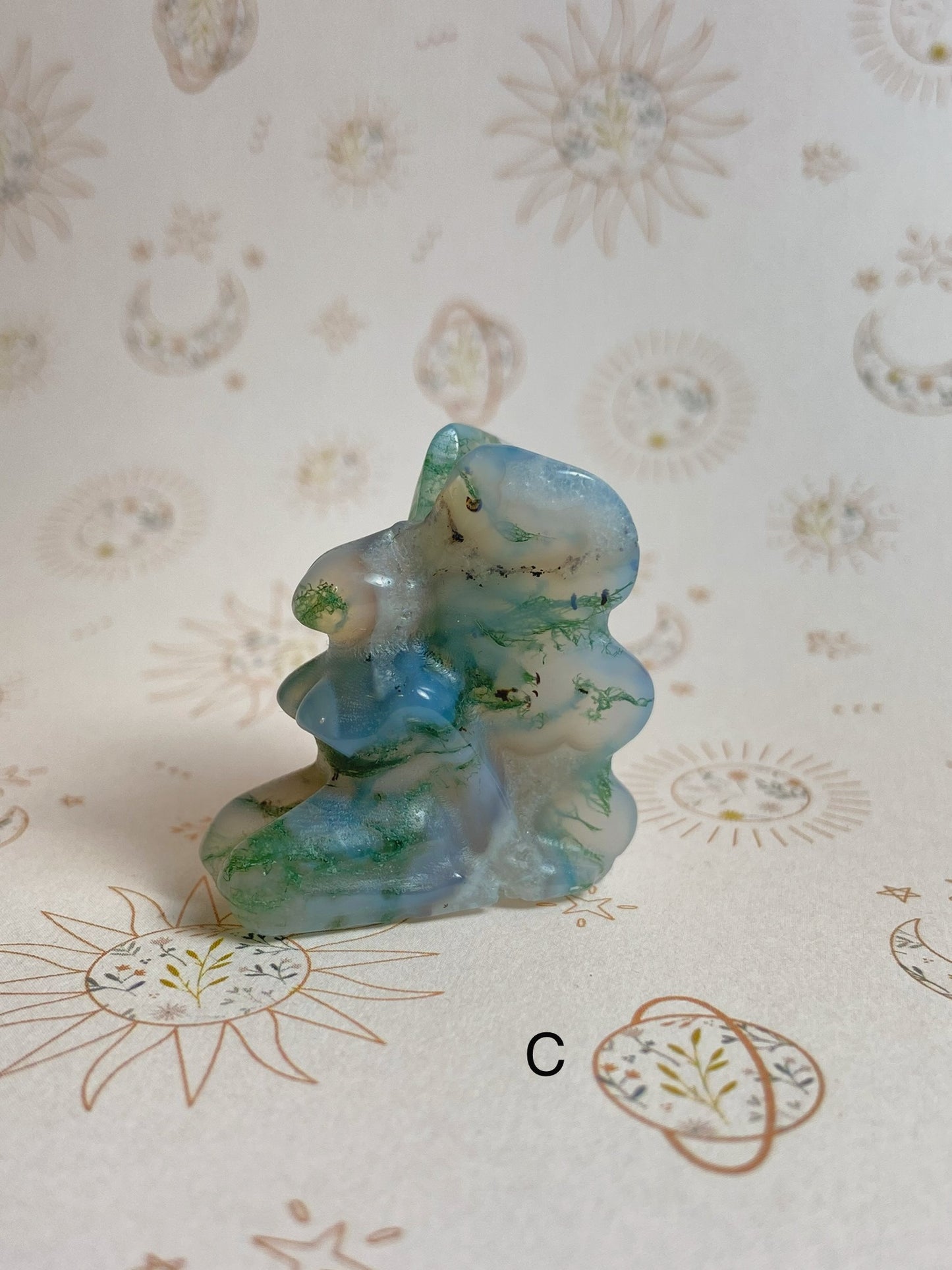 Mini Moss Agate Fairy Carvings