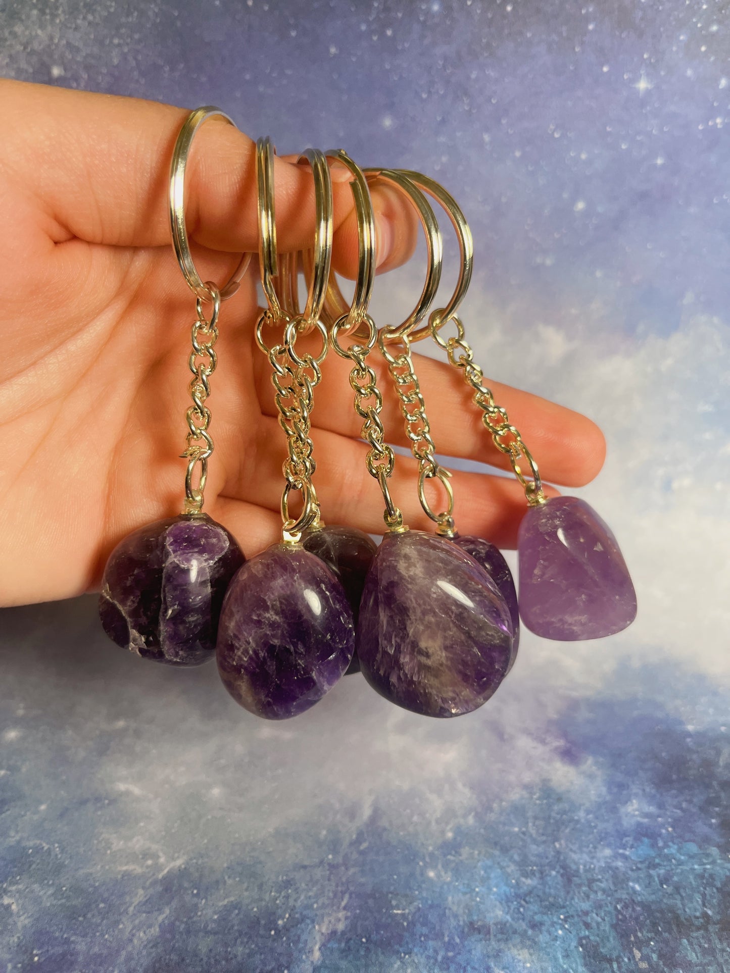 Amethyst Tumble Keychain