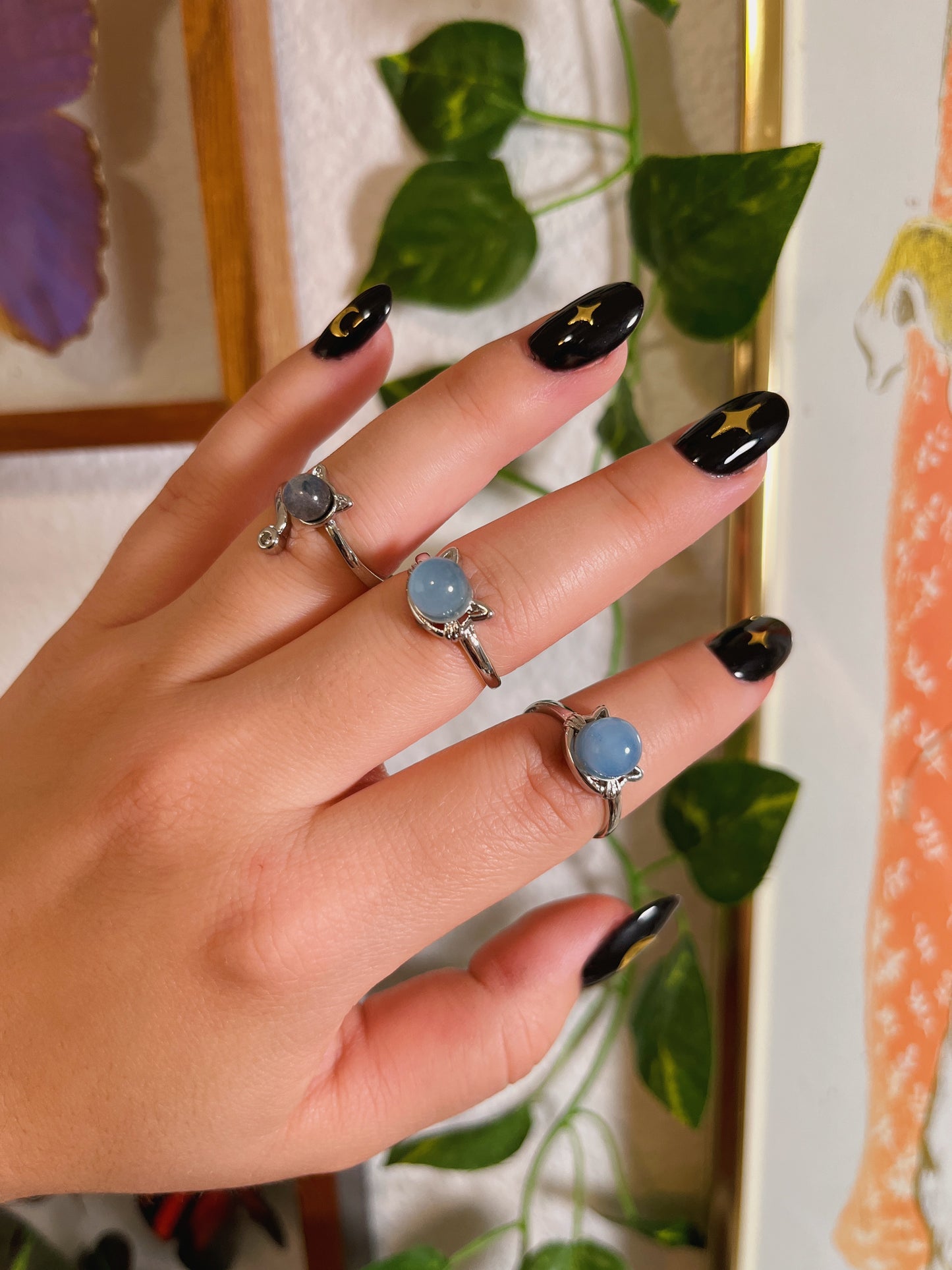 Aquamarine or Labradorite Cat Ring