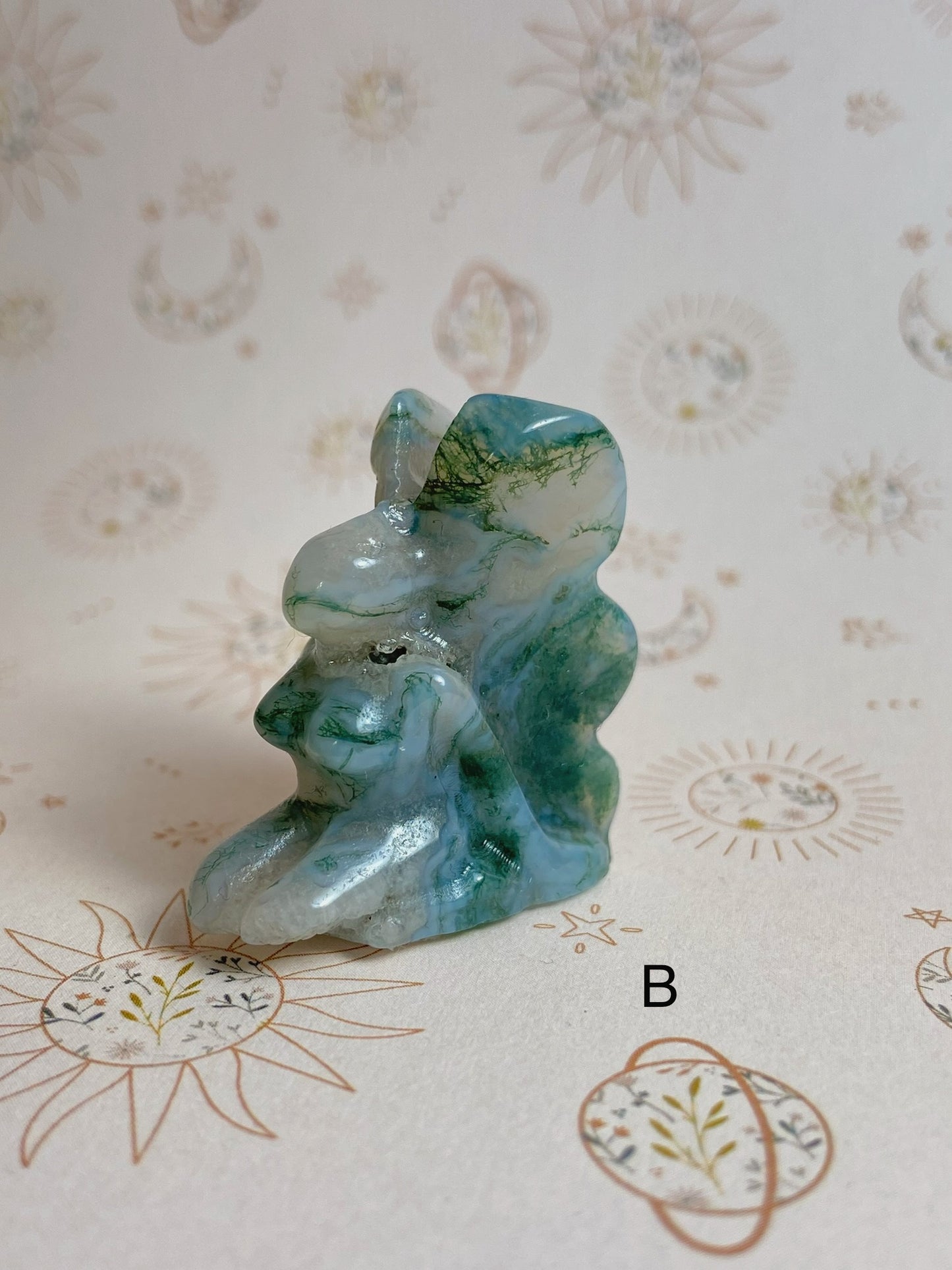 Mini Moss Agate Fairy Carvings
