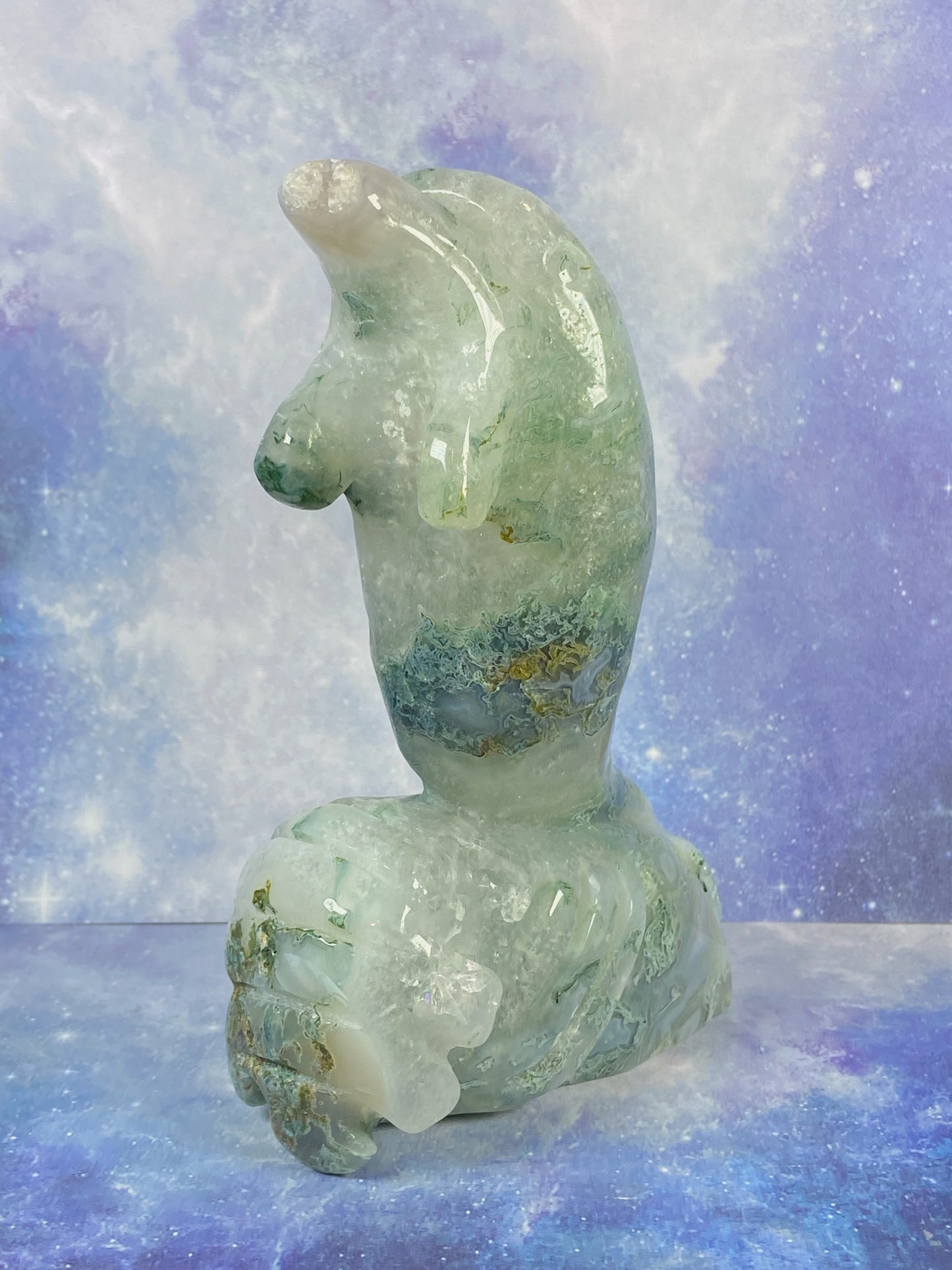 Moss Agate Dolphin
