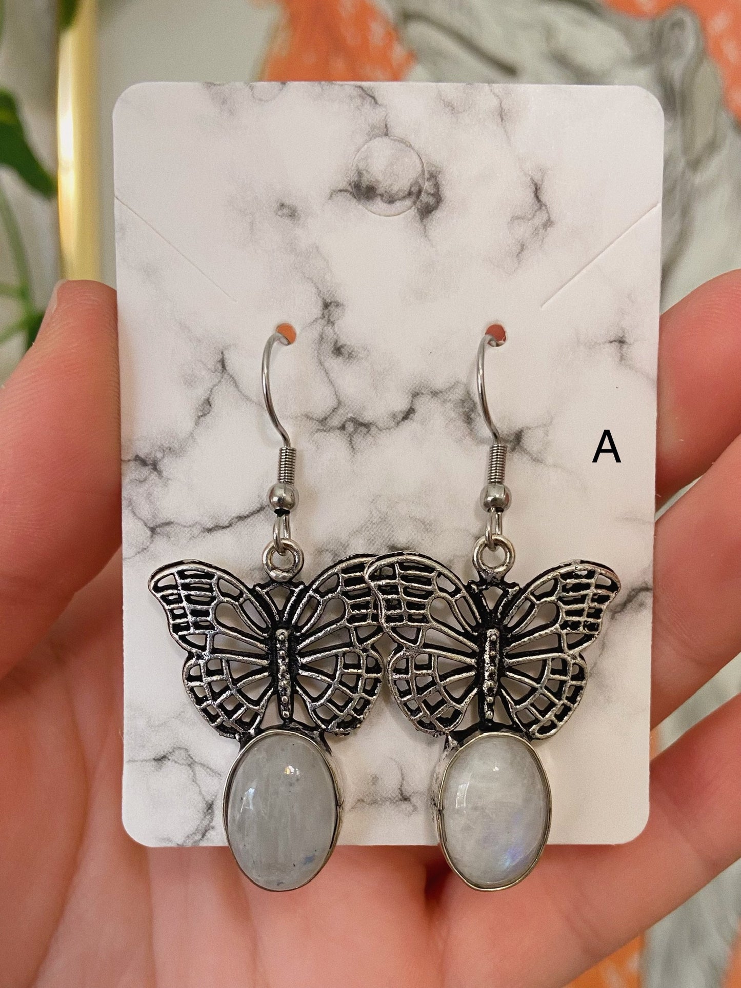 Rainbow Moonstone Earrings