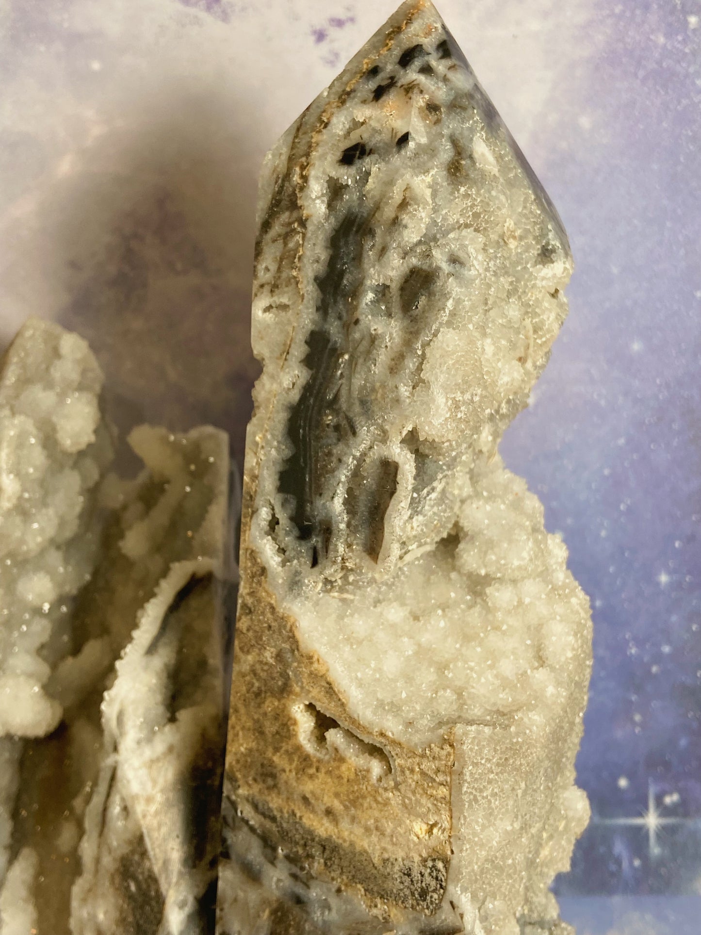 Huge Druzy Sphalerite Double Tower