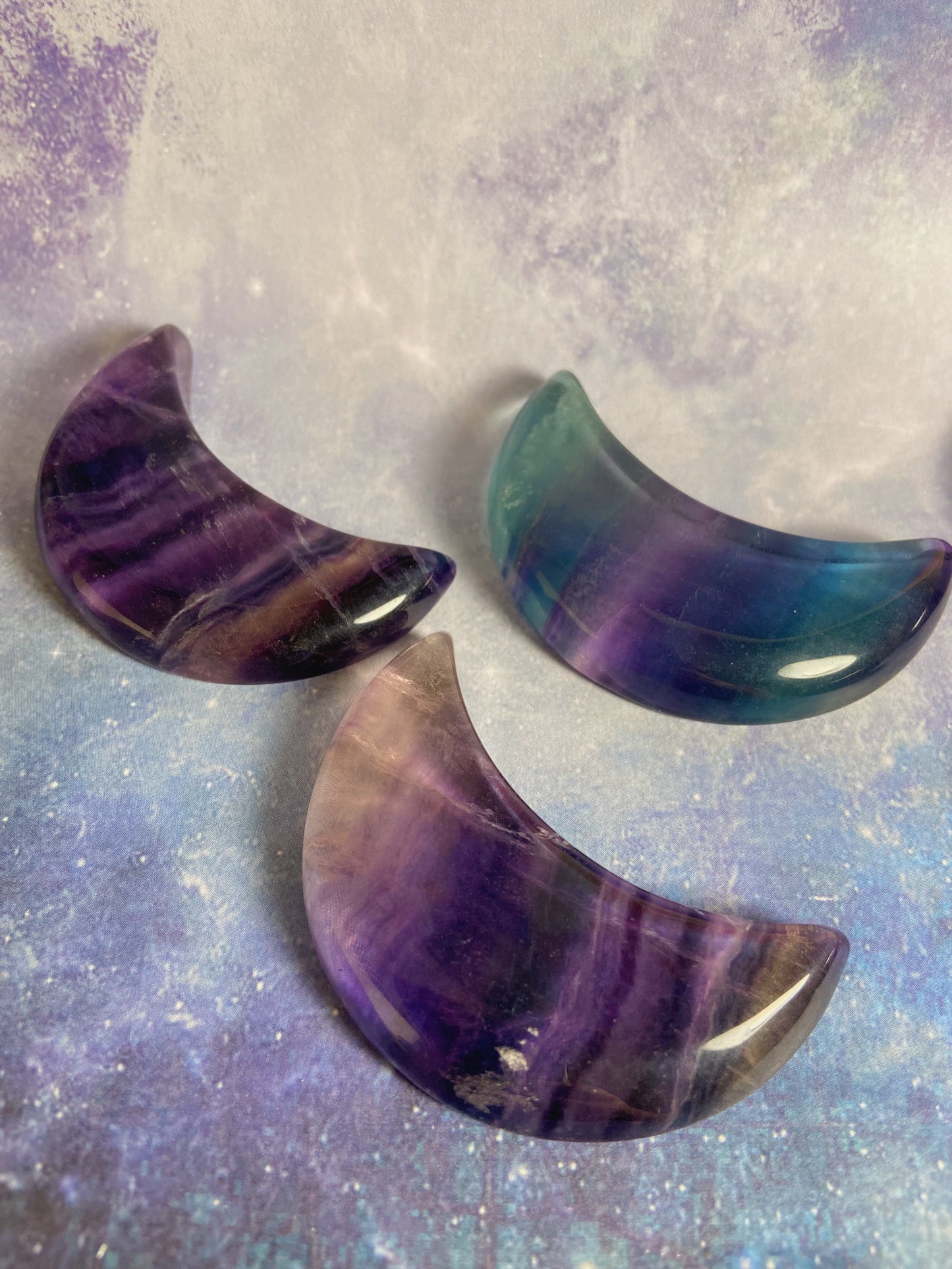 Rainbow Fluorite Moons