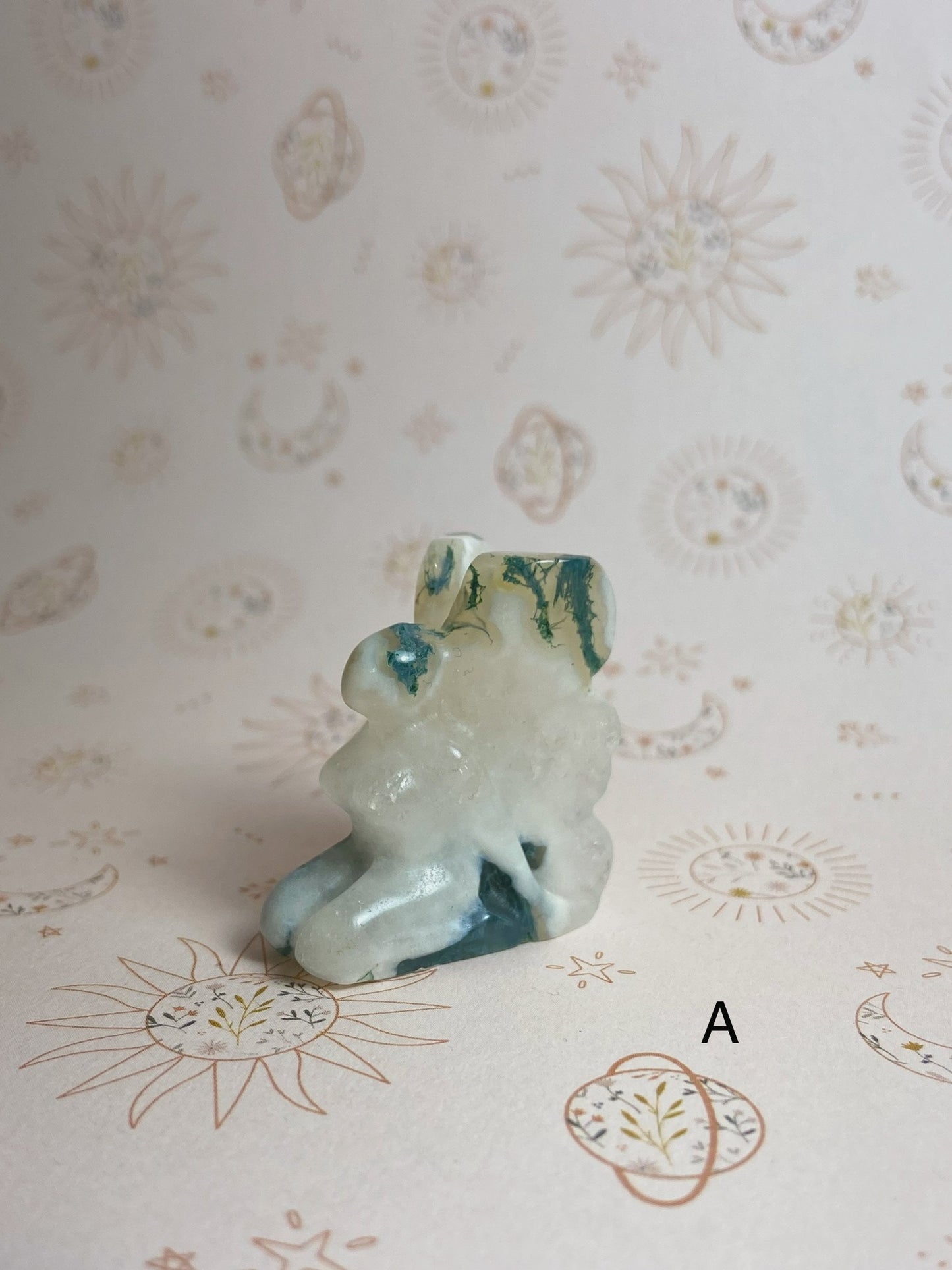 Mini Moss Agate Fairy Carvings