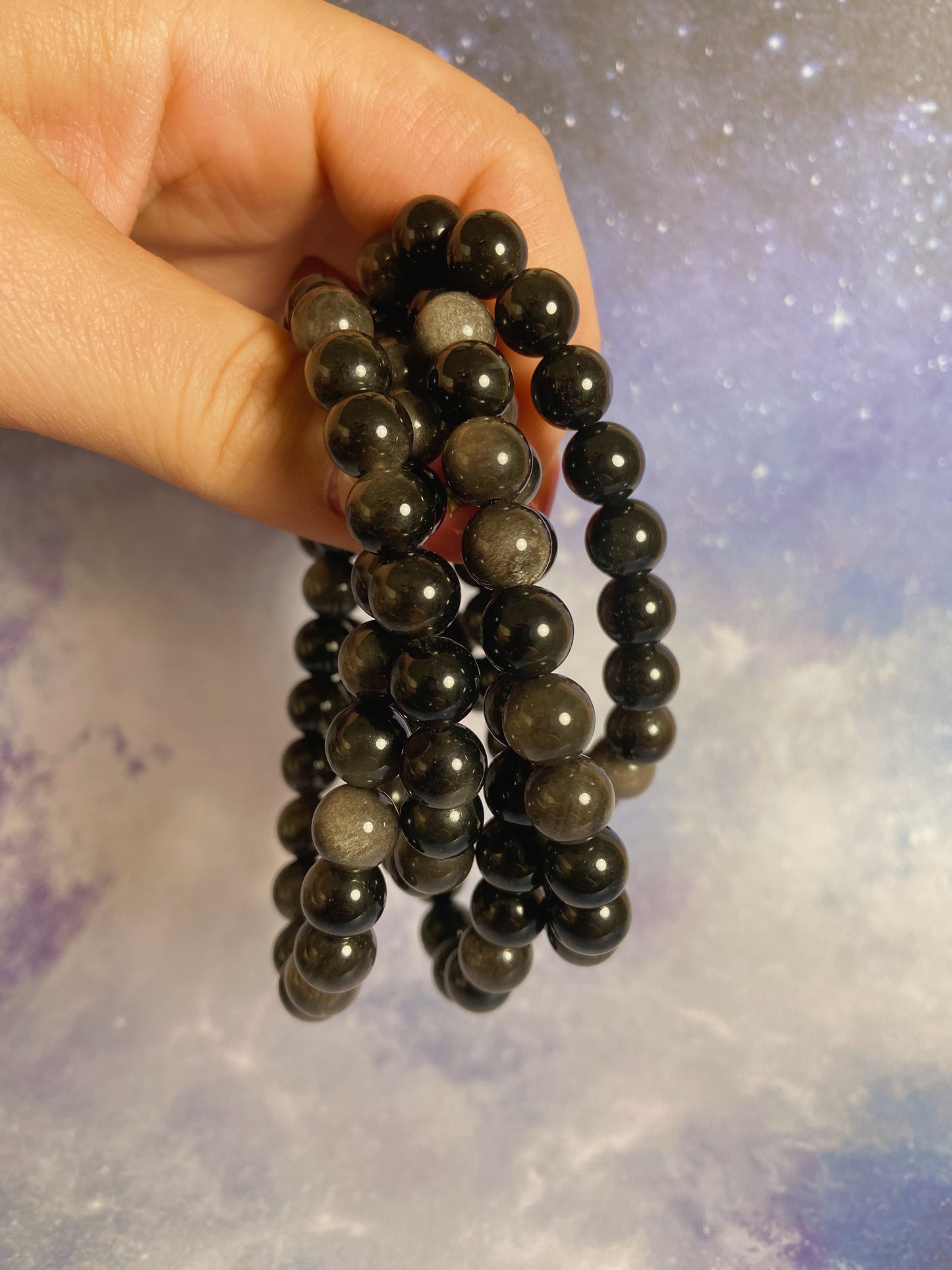 Silver Obsidian Bracelet