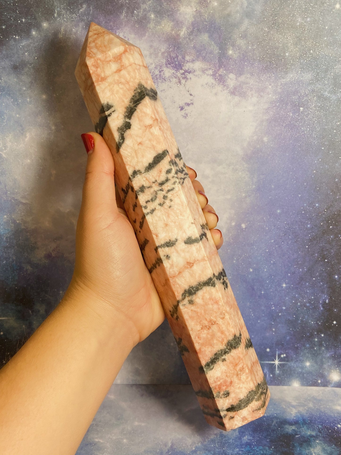 Big Pink Zebra Jasper Tower