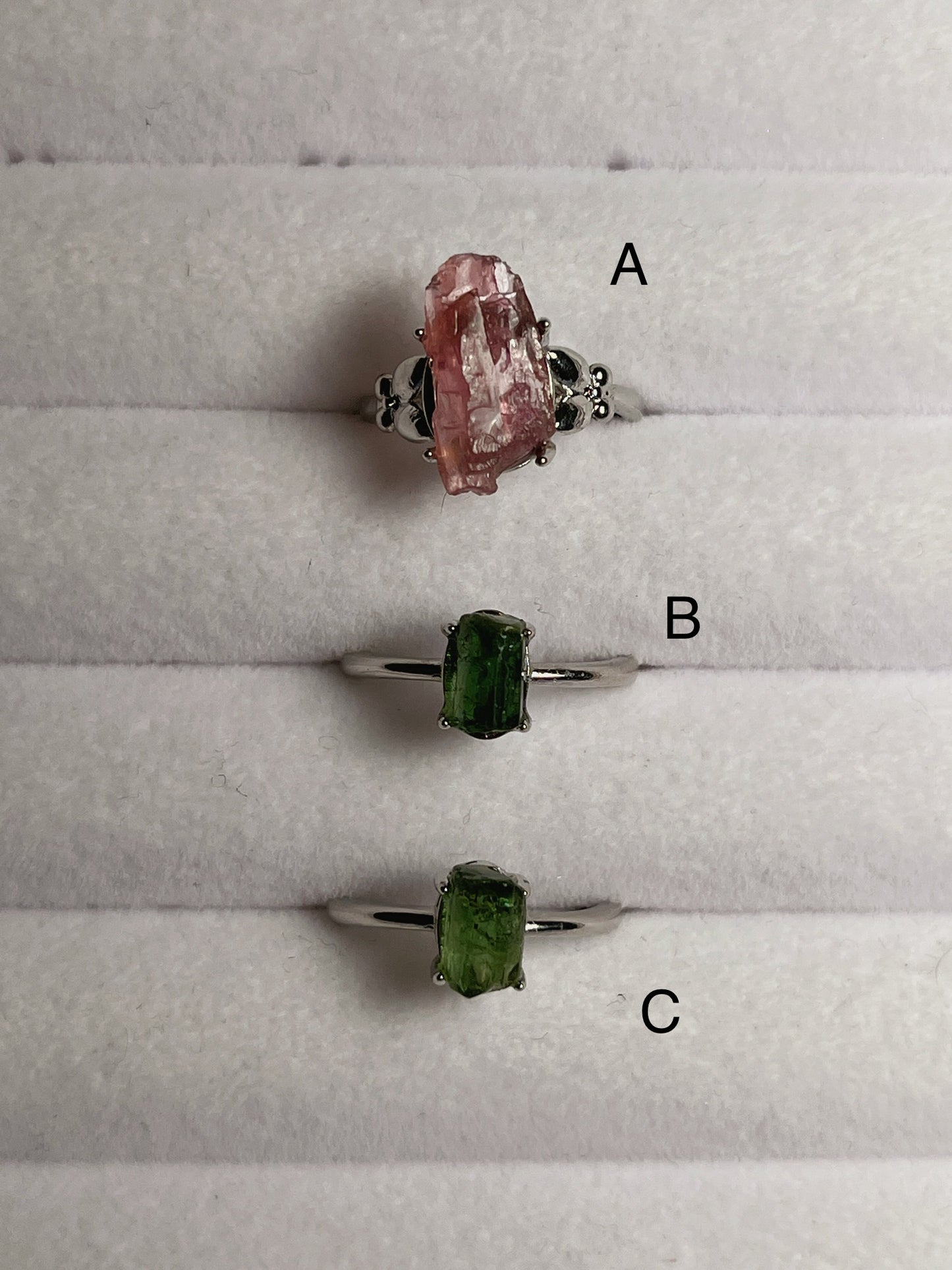 Raw Tourmaline Rings