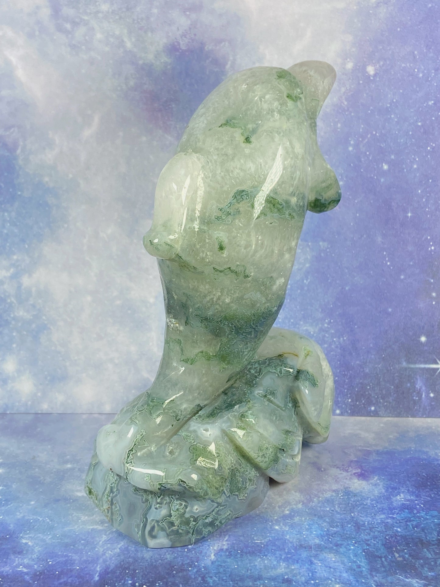 Moss Agate Dolphin