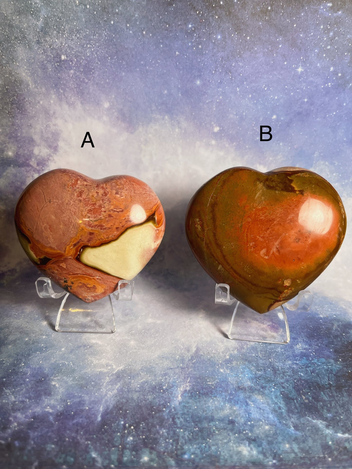 Polychrome Jasper Hearts