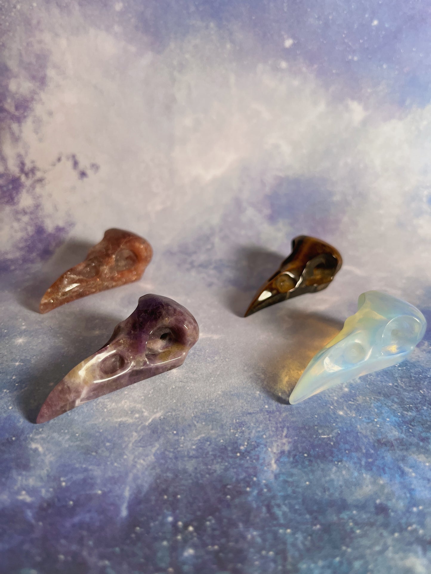 Gemstone Raven Skull