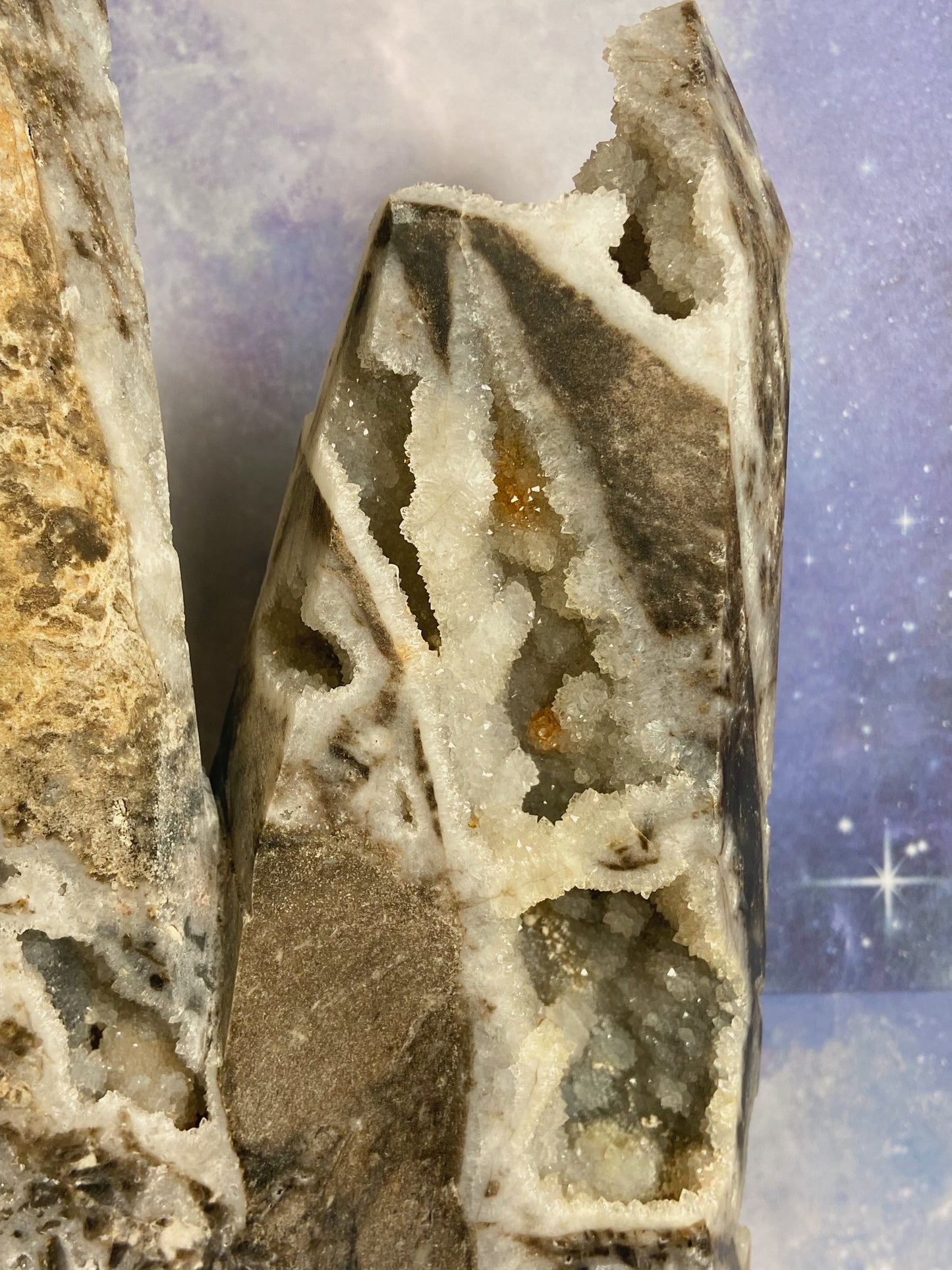 Huge Druzy Sphalerite Double Tower