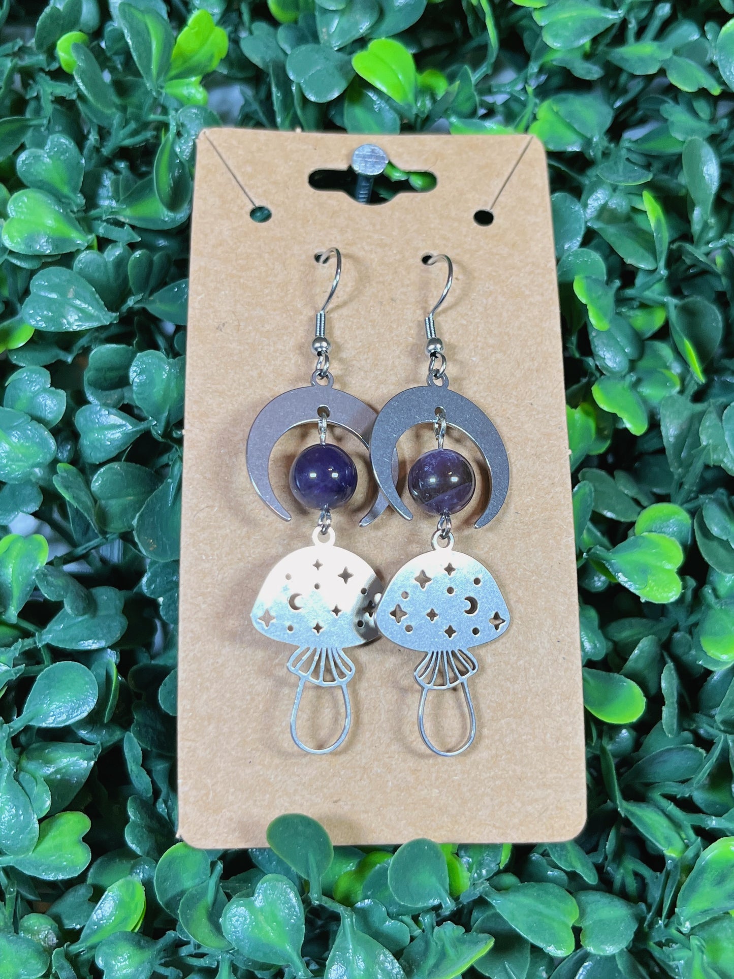 Mushroom Amethyst Earrings