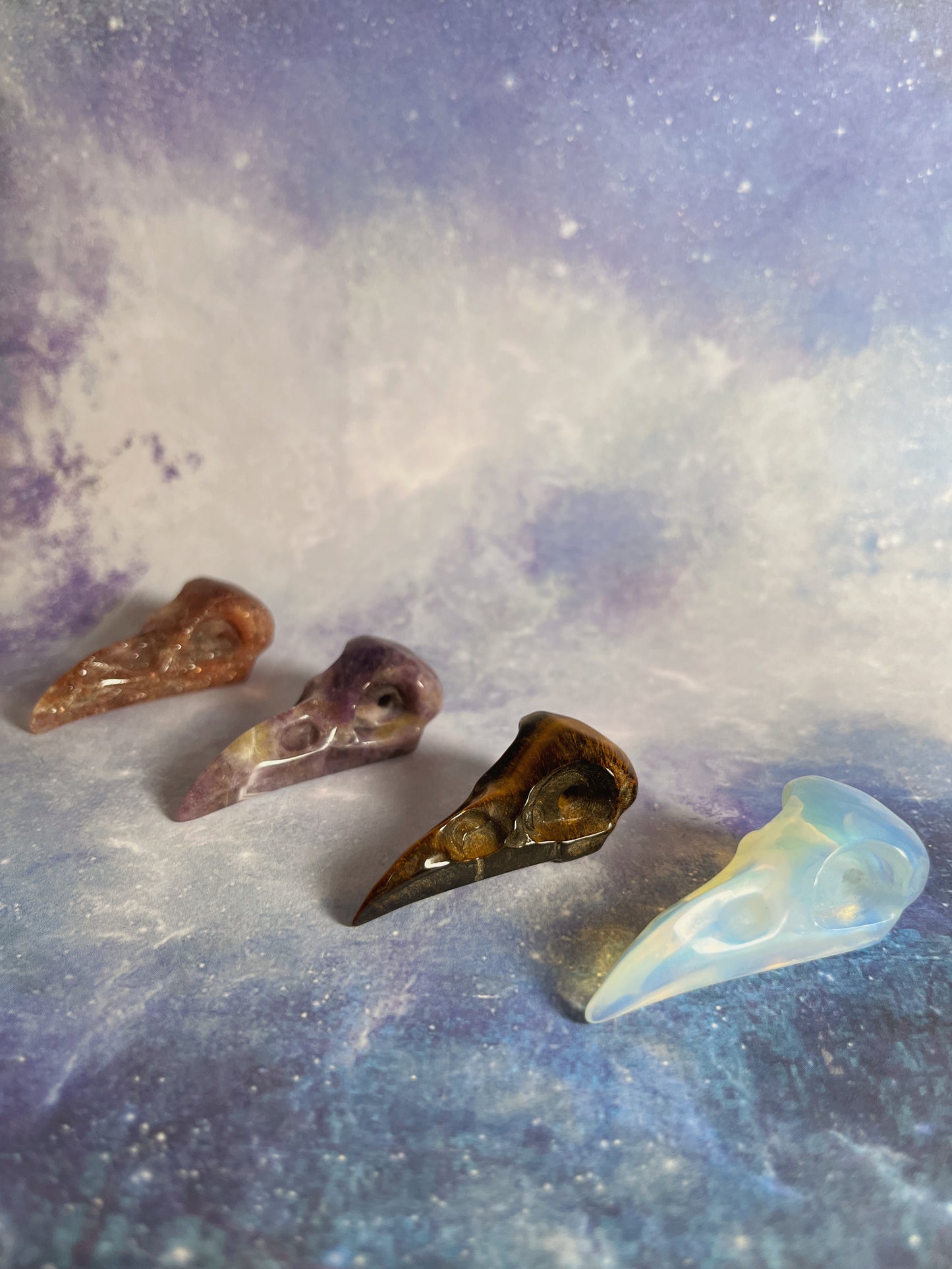 Gemstone Raven Skull