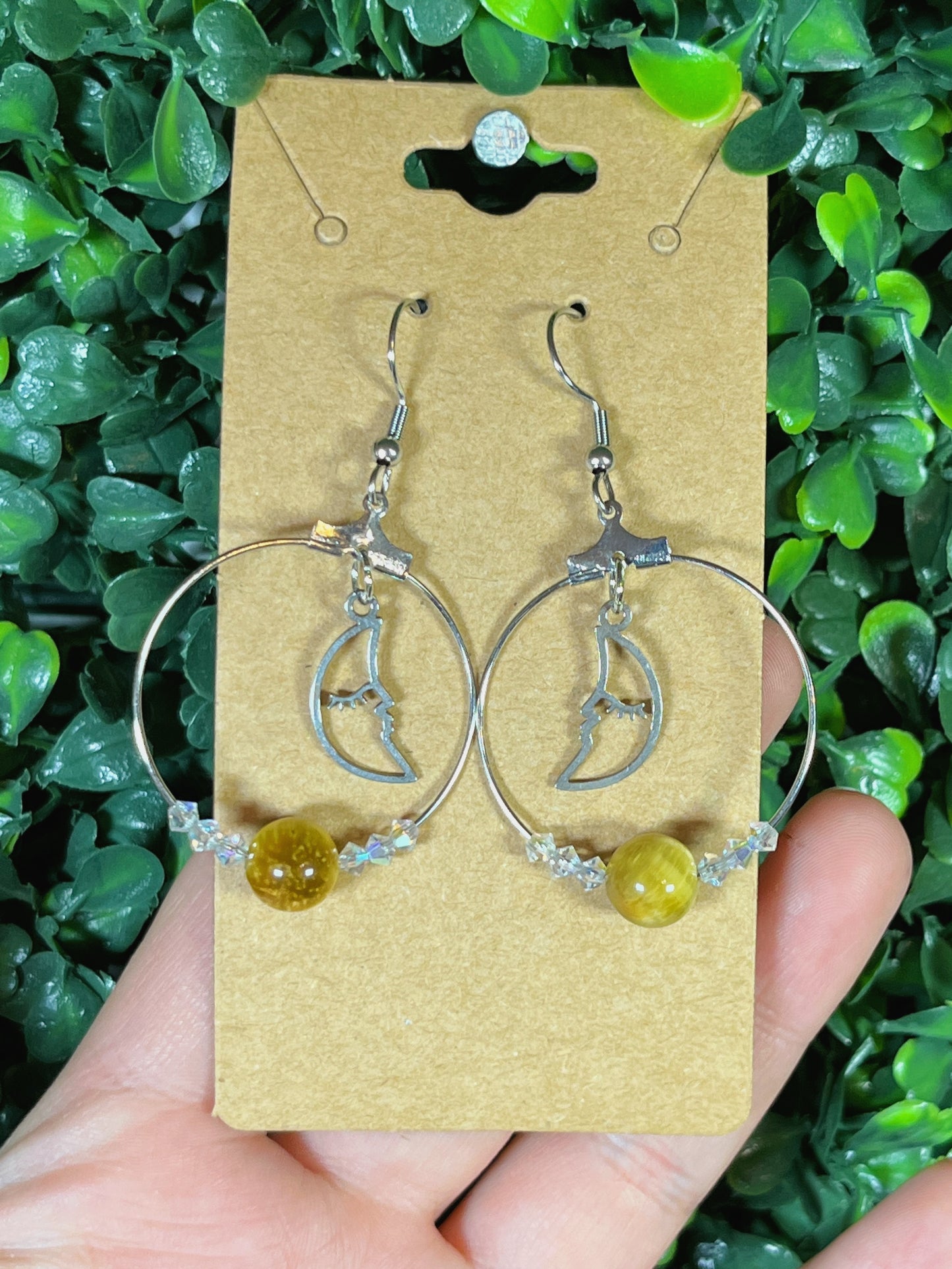 Moon Tiger's Eye Earrings