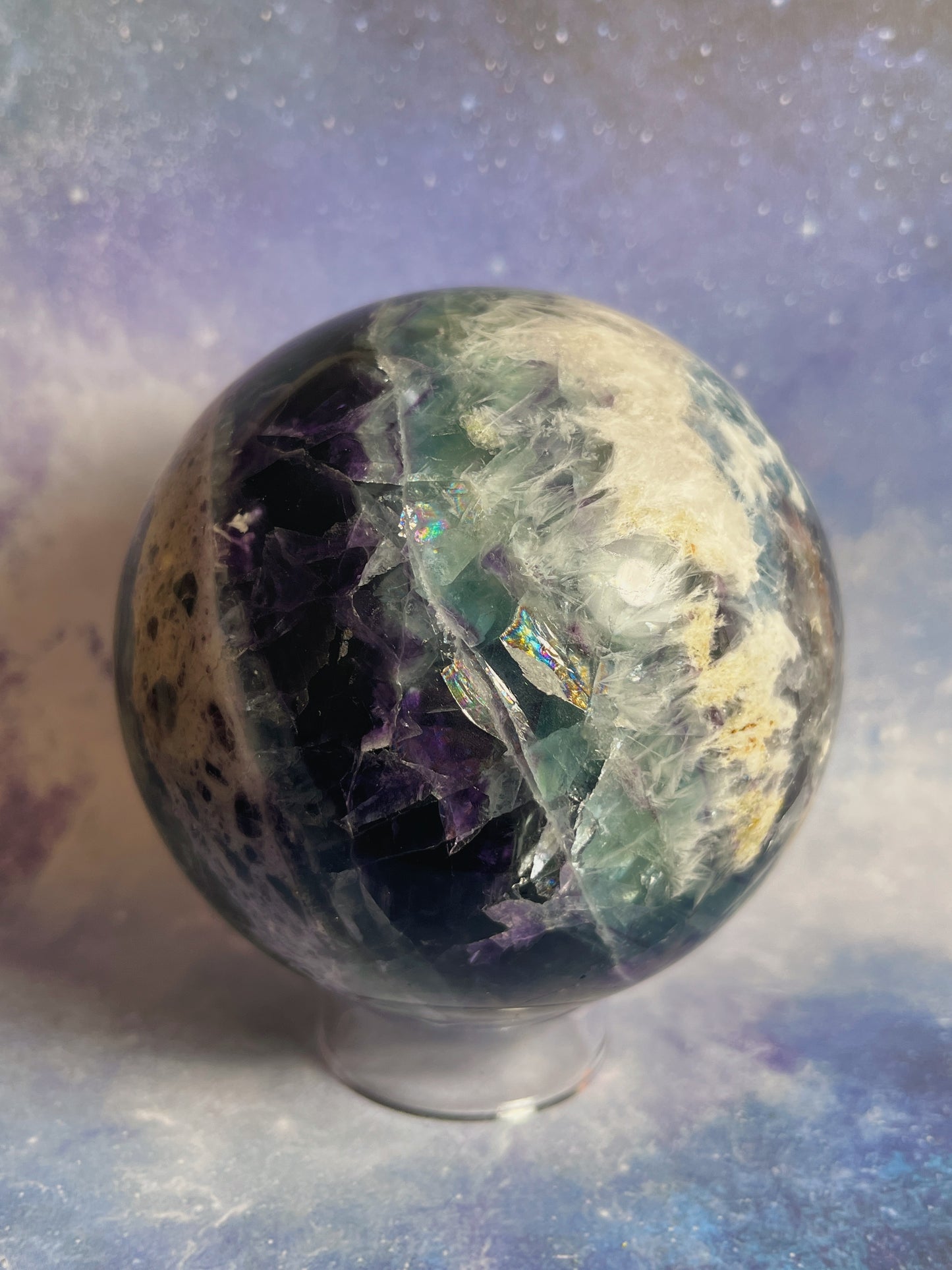 Rainbow Fluorite Sphere