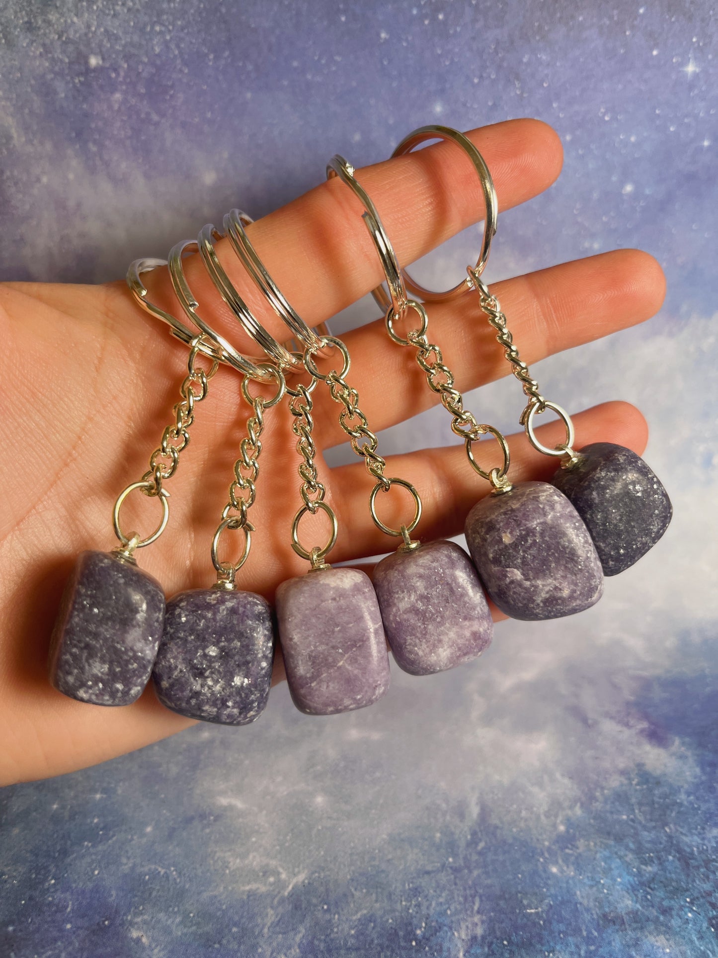 Lepidolite Tumble Keychain